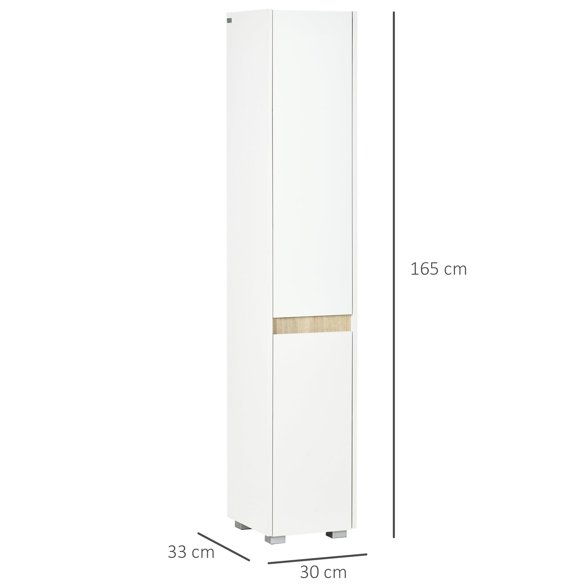 kleankin Tall Bathroom Cabinet with Adjustable Shelves, 5-Tier Modern Freestanding Tallboy with Storage Cabinets, White - North Peak Garden Furniture