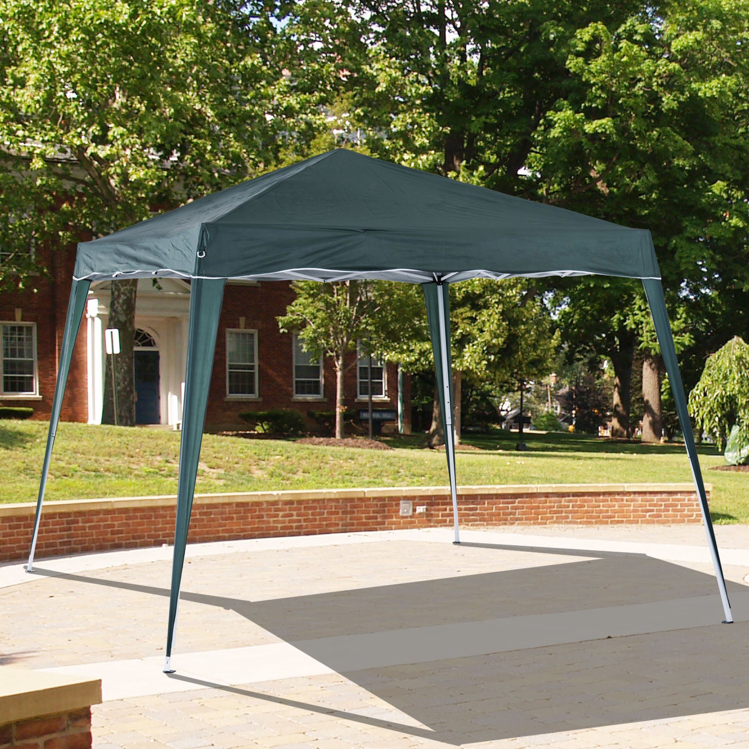 Outsunny Slant Leg Pop Up Gazebo with Carry Bag, Height Adjustable Party Tent Instant Event Shelter for Garden, Patio, 3 M× 3 M Base/ 2.5 M × 2.5 M Top, Green