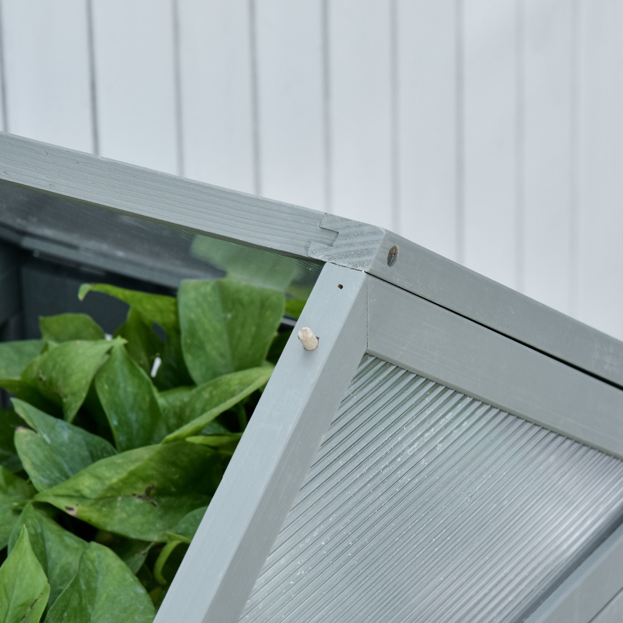 Outsunny Garden Cold Frame Polycarbonate Greenhouse with Adjustable Shelves, Double Doors, Openable Top Covers, Grow House for Flower Vegetable Plants, 80 x 47 x 138cm, Grey - North Peak Garden Furniture