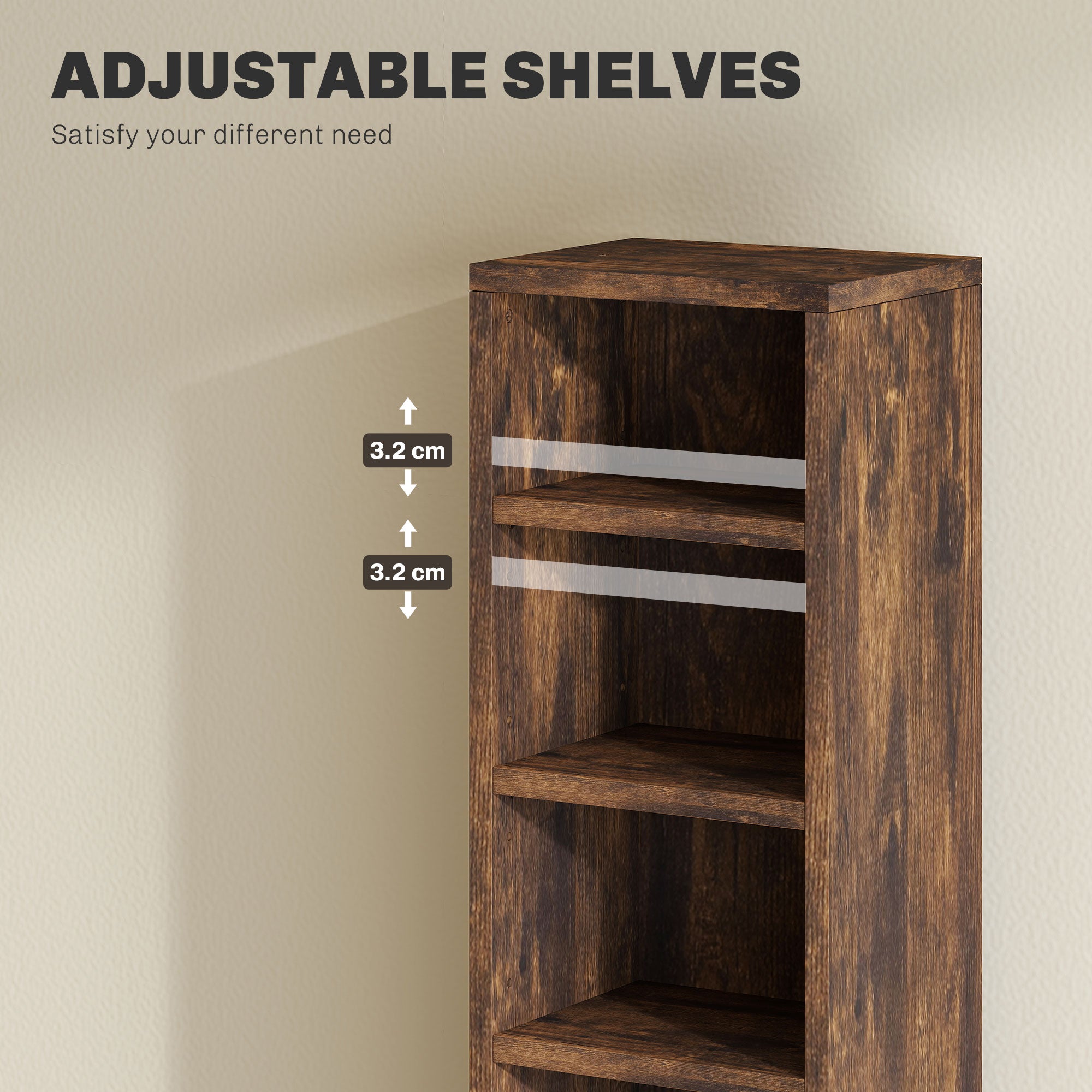 HOMCOM Set of Two 102 CD Storage Units - Mid Brown Wood-Effect