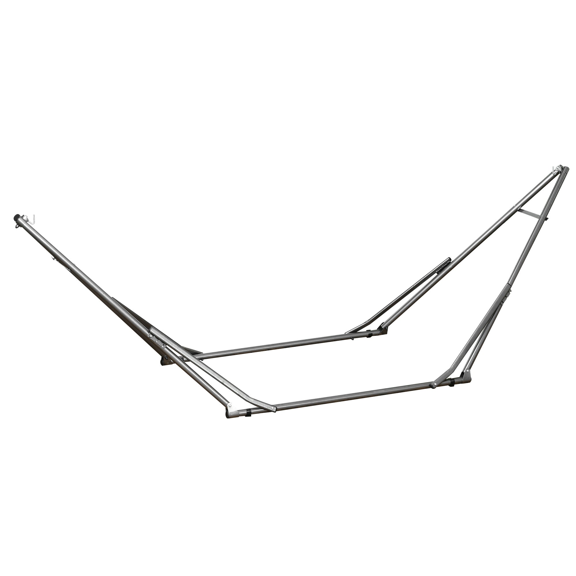 Outsunny Foldable Hammock Stand, Portable Hammock with Metal Frame, 2 in 1 Hammock Net Stand, Clothes Drying Rack, Load Capacity 120kg, for Patio, Garden, Yard, Black - North Peak Garden Furniture