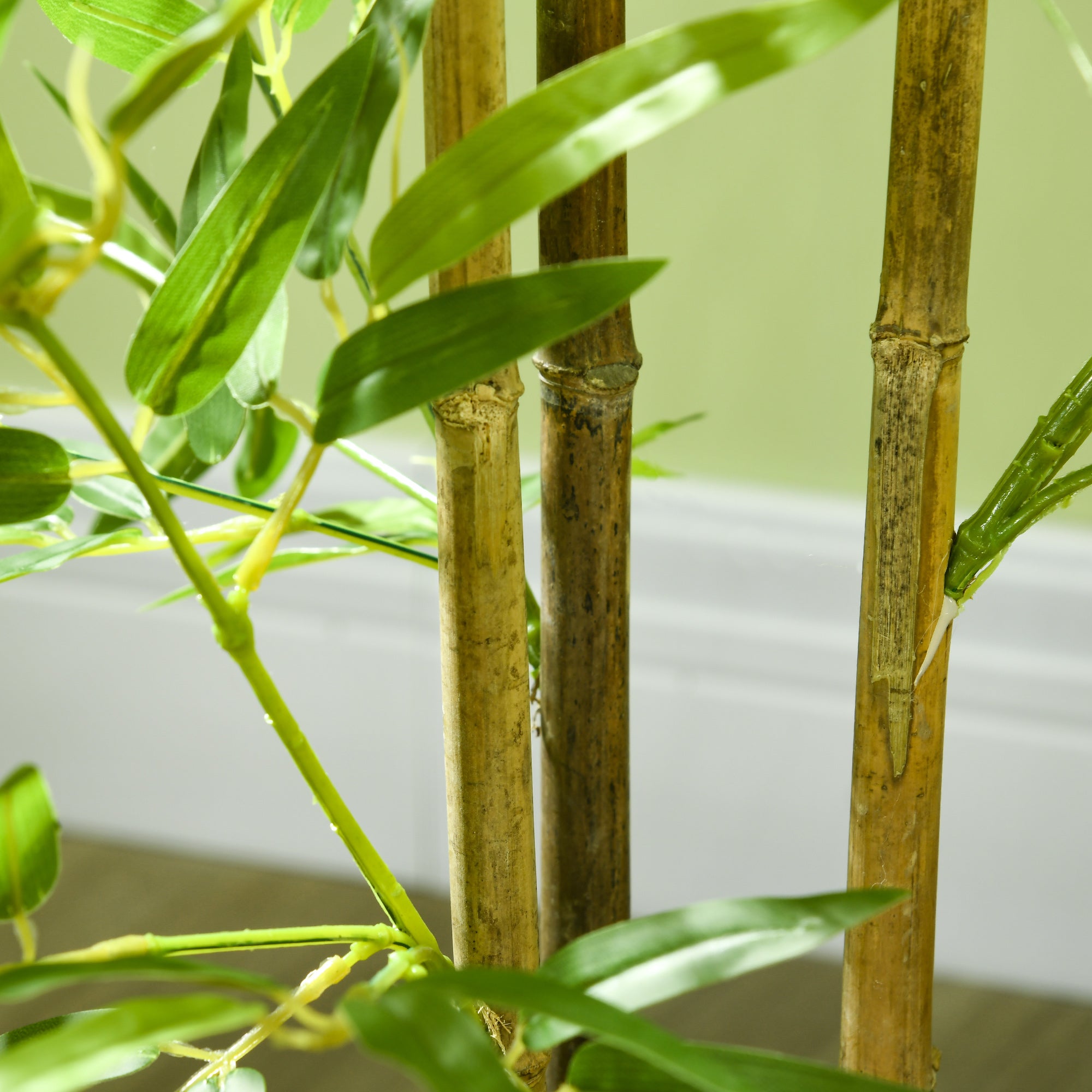 HOMCOM Artificial Plant Bamboo Artificial Tree Height 120 cm with Pot for Home Indoor Decor - North Peak Garden Furniture