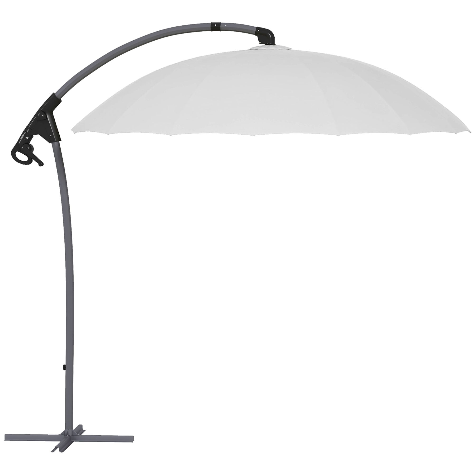 Outsunny 2.7m Cantilever Parasol, with Cross Base - Grey - North Peak Garden Furniture