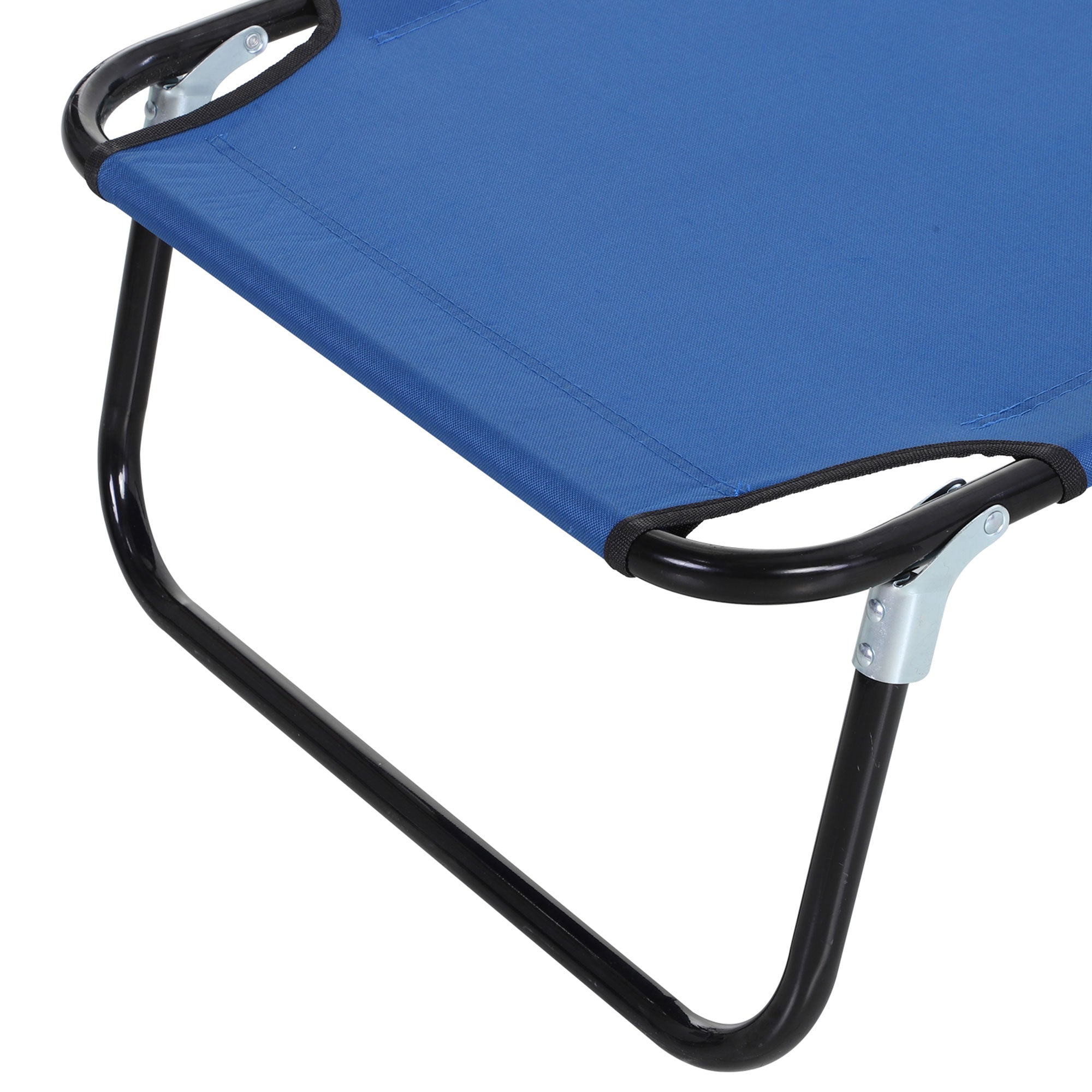 Outsunny Folding Sun Lounger: Adjustable 5-Position Backrest, Lightweight Poolside & Sunbathing Recliner, Blue