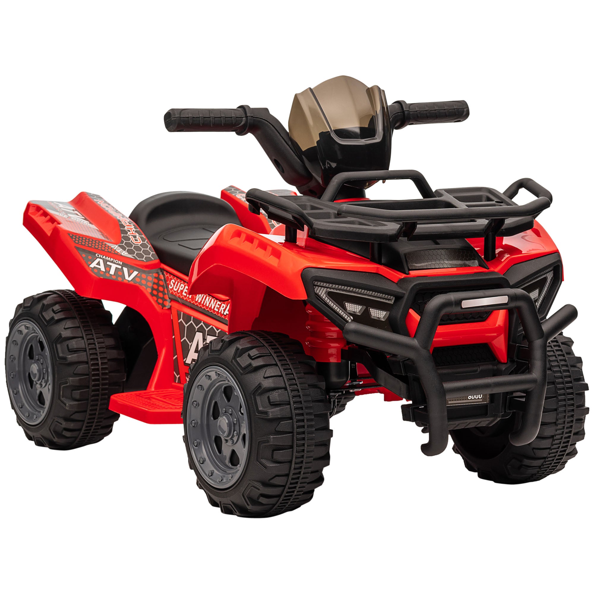 HOMCOM 6V Kids Electric Ride on Car Toddlers Quad Bike Toy With Music for 18-36 months Red - North Peak Garden Furniture