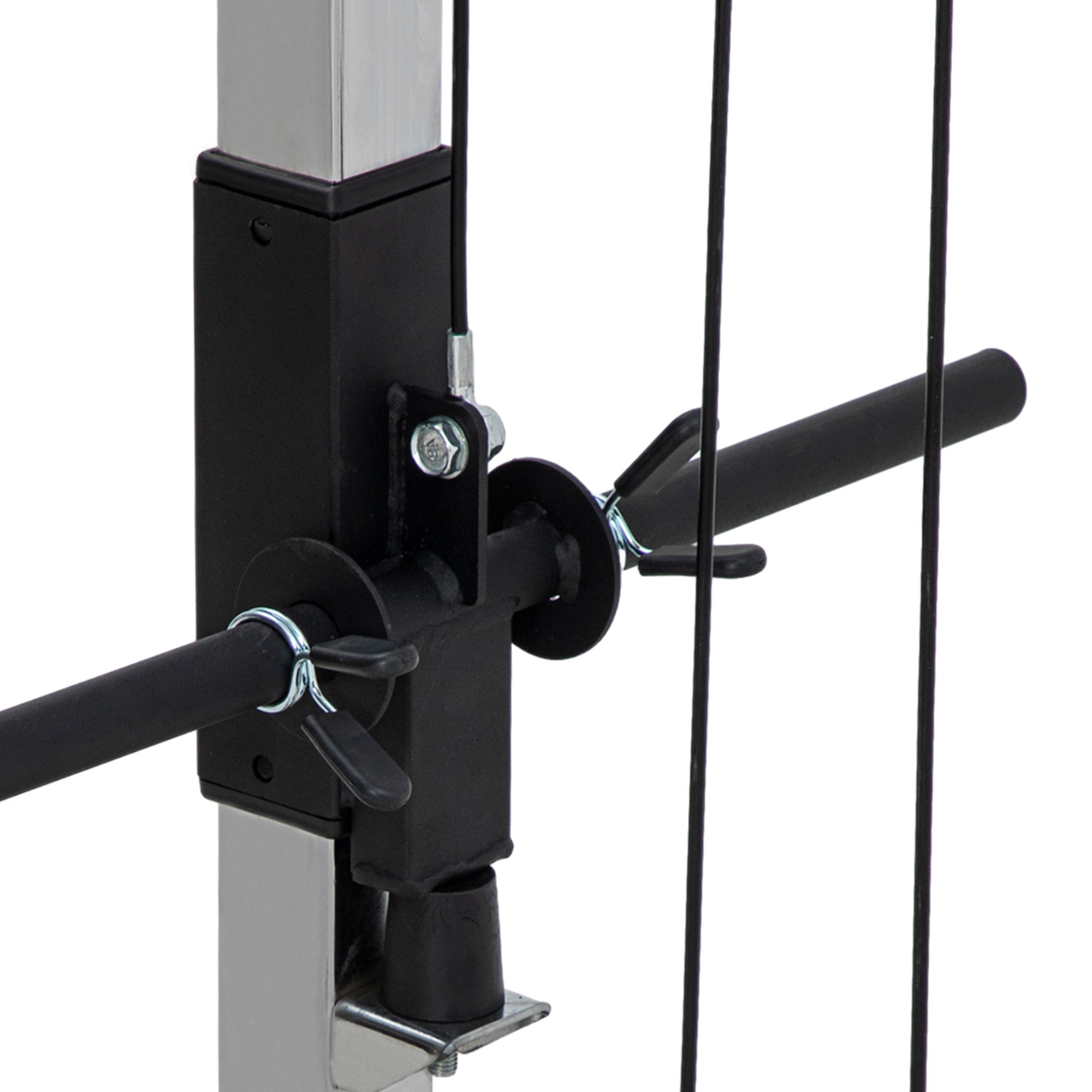 SPORTNOW Multi Home Gyms with Cable Pulley System, Cable Crossover Machine with 4 Handles for Full Body Strength Training, Power Rack for Home Workout, Black - North Peak Garden Furniture