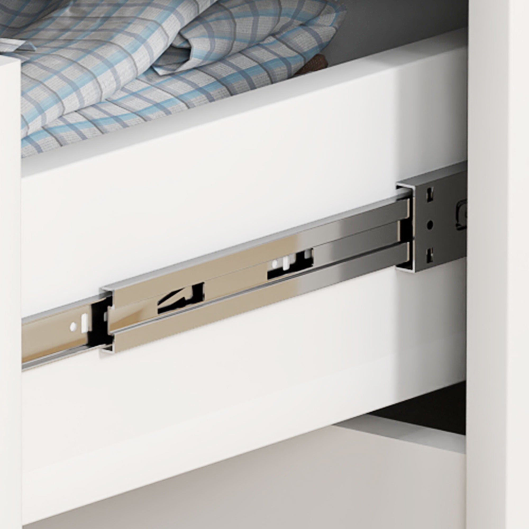 HOMCOM 4 Drawer Chest of Drawers, Modern Dresser for Bedroom, Living Room, 60 x 40 x 85cm, White - North Peak Garden Furniture