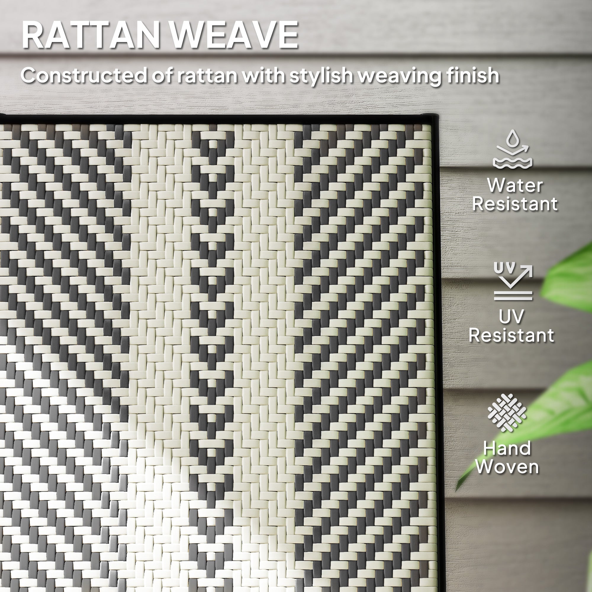 Outsunny Rattan Reclining Garden Chairs - Black - North Peak Garden Furniture