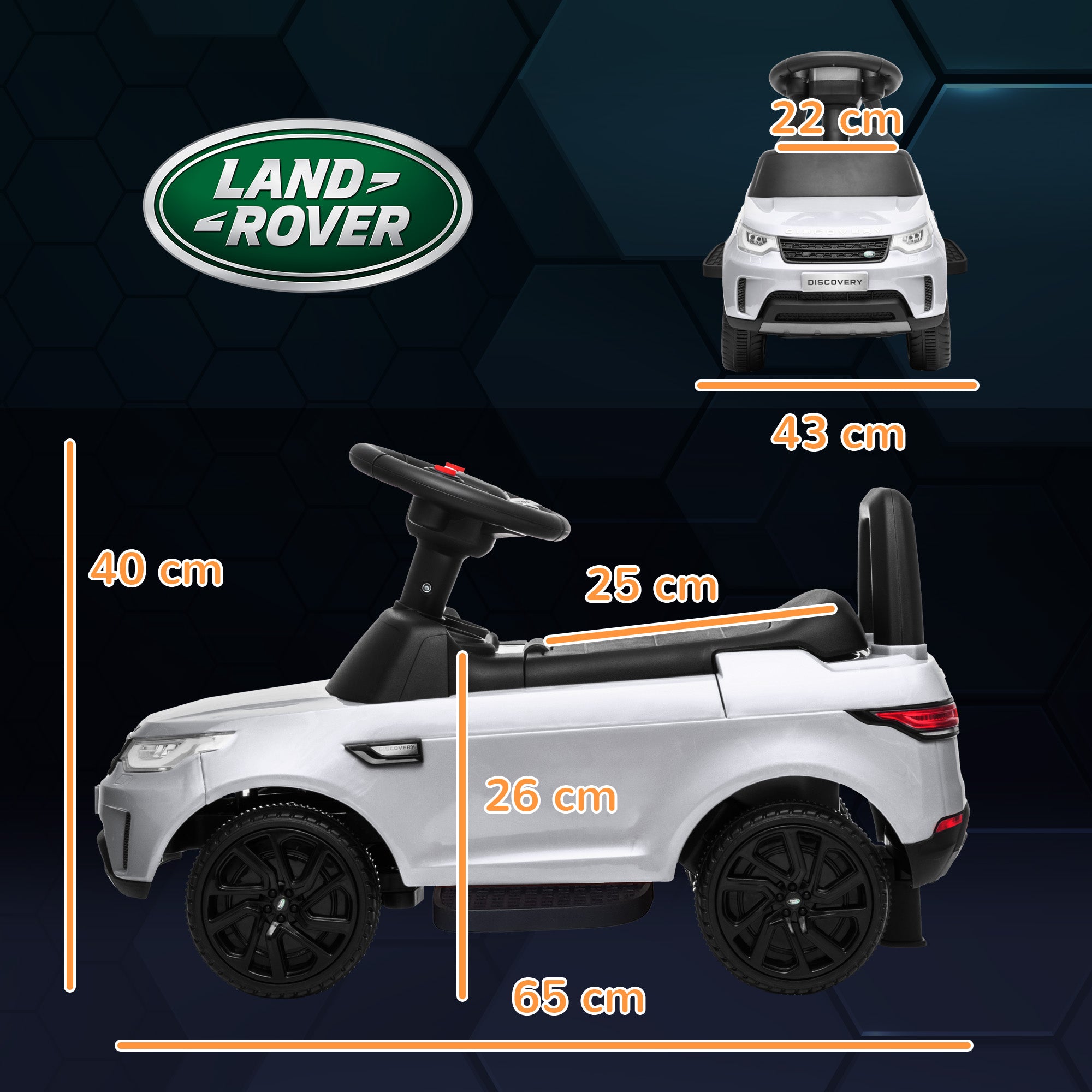 AIYAPLAY 2 in 1 Land Rover Licensed 6V Kids Electric Ride On Car Sliding Car w/ Headlights Music, for 18-60 Months White