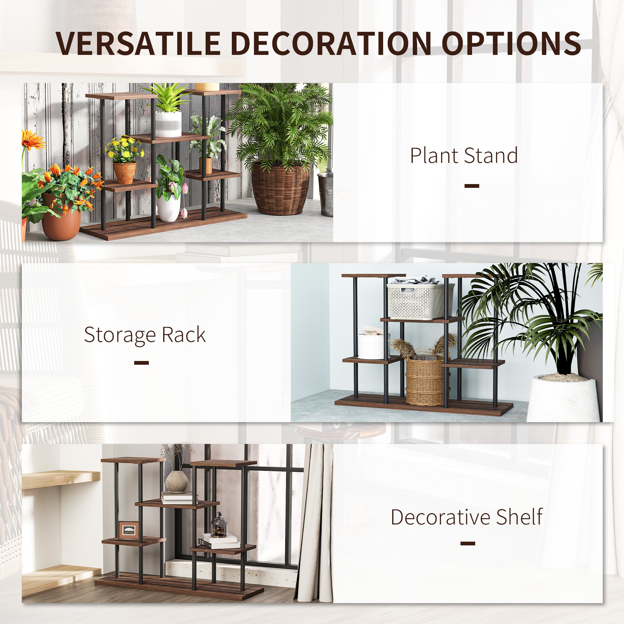 Outsunny Four-Tier Wooden Shelf Plant Stand - North Peak Garden Furniture
