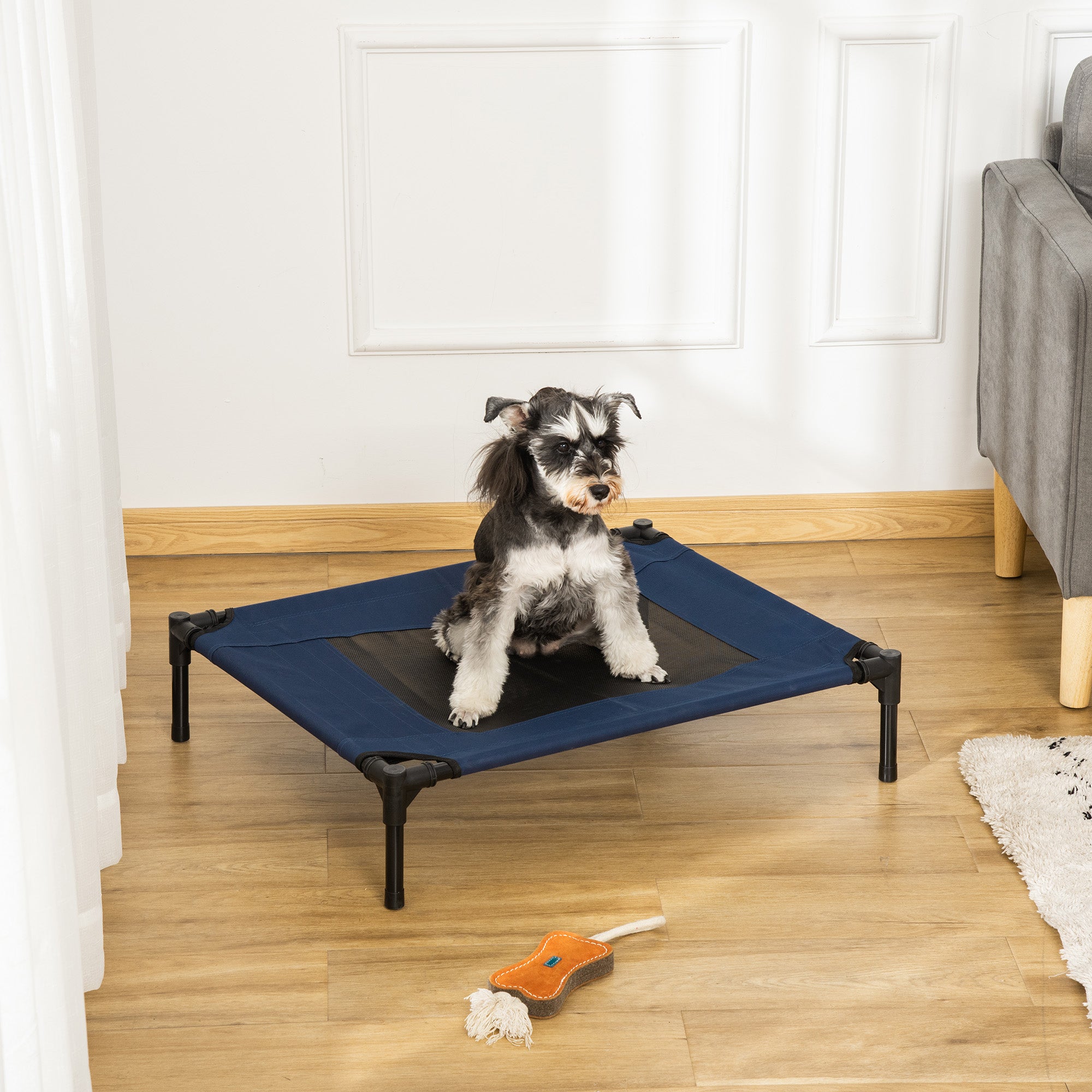 PawHut Elevated Pet Bed, Medium Size, Portable & Raised Cot for Dogs, Cats, Ideal for Camping, Blue