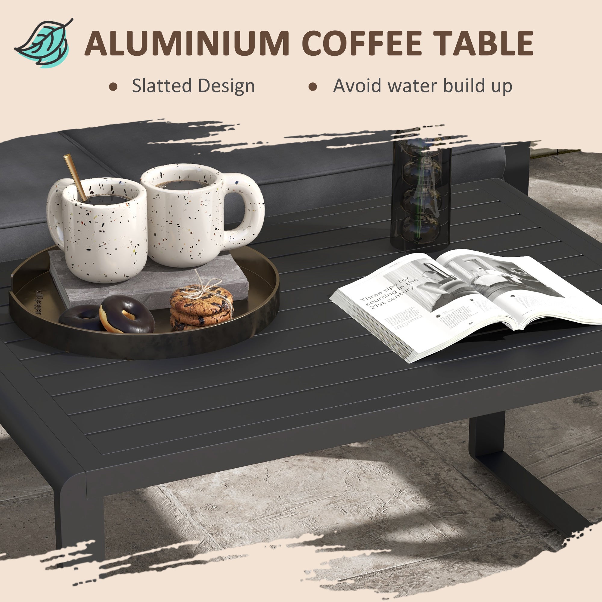 Outsunny Four-Piece Aluminium Garden Dining Set, with Cushions - North Peak Garden Furniture