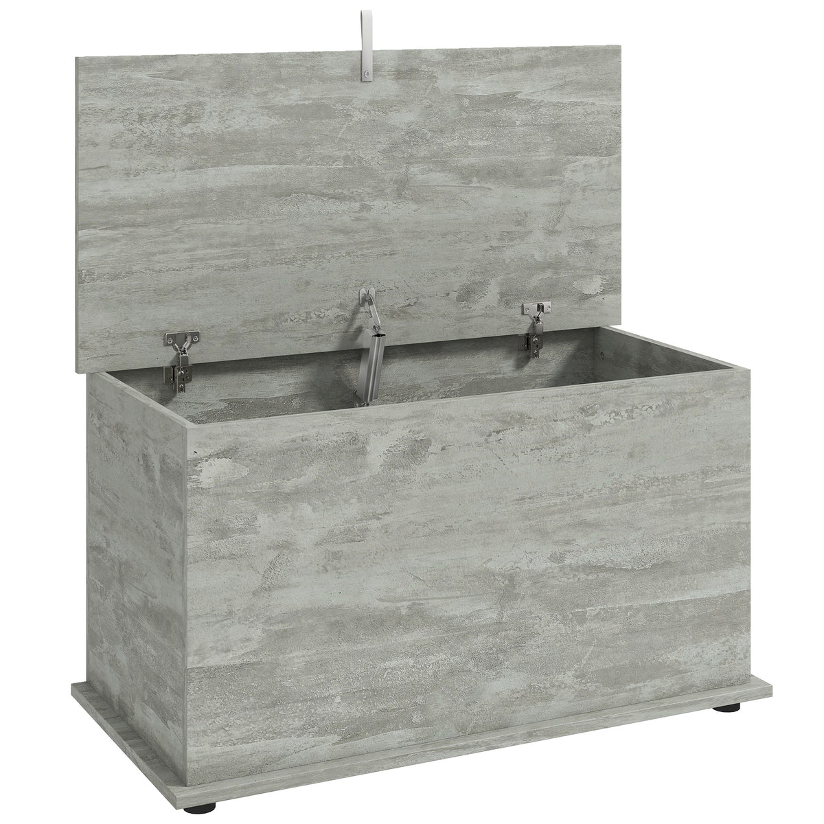 HOMCOM Storage Chest, 102L Blanket Box, Shoe Bench with Safety Hinged Lid, Bed End Bench for Bedroom, 80 x 40 x 45cm, Grey