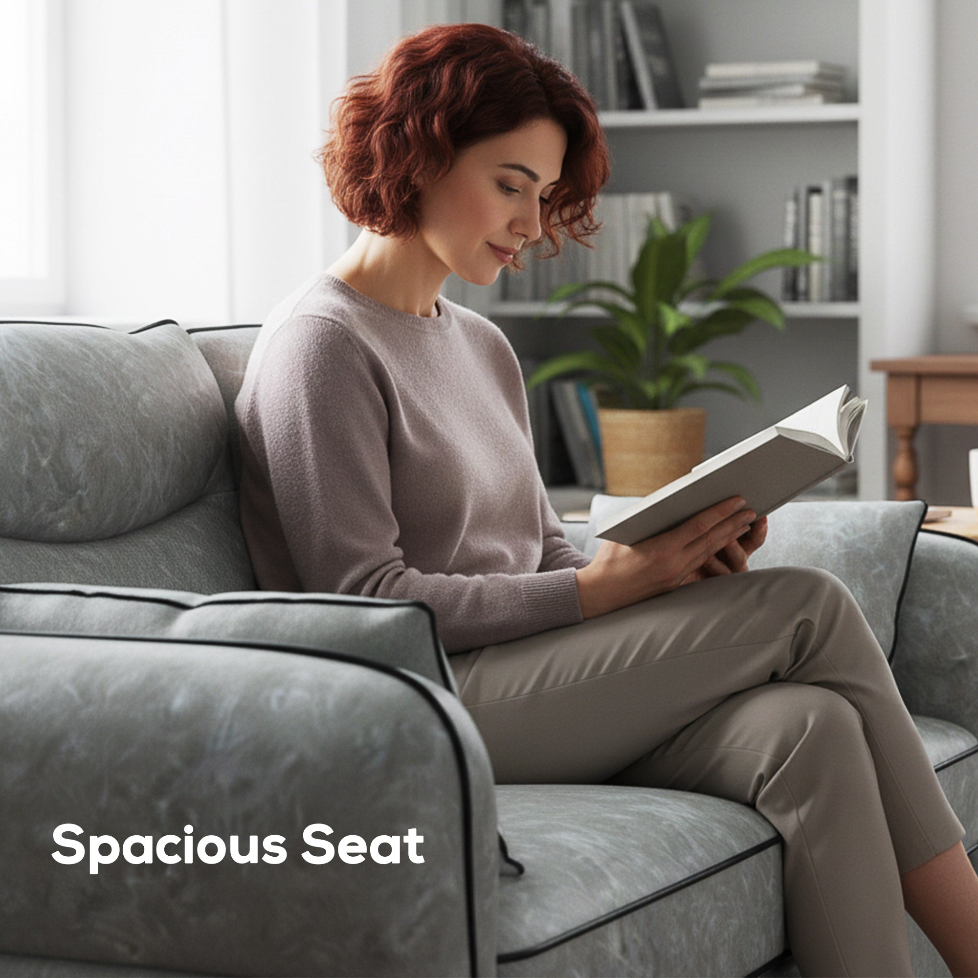 HOMCOM 2 Seater Sofa, Faux Leather Loveseat - Grey