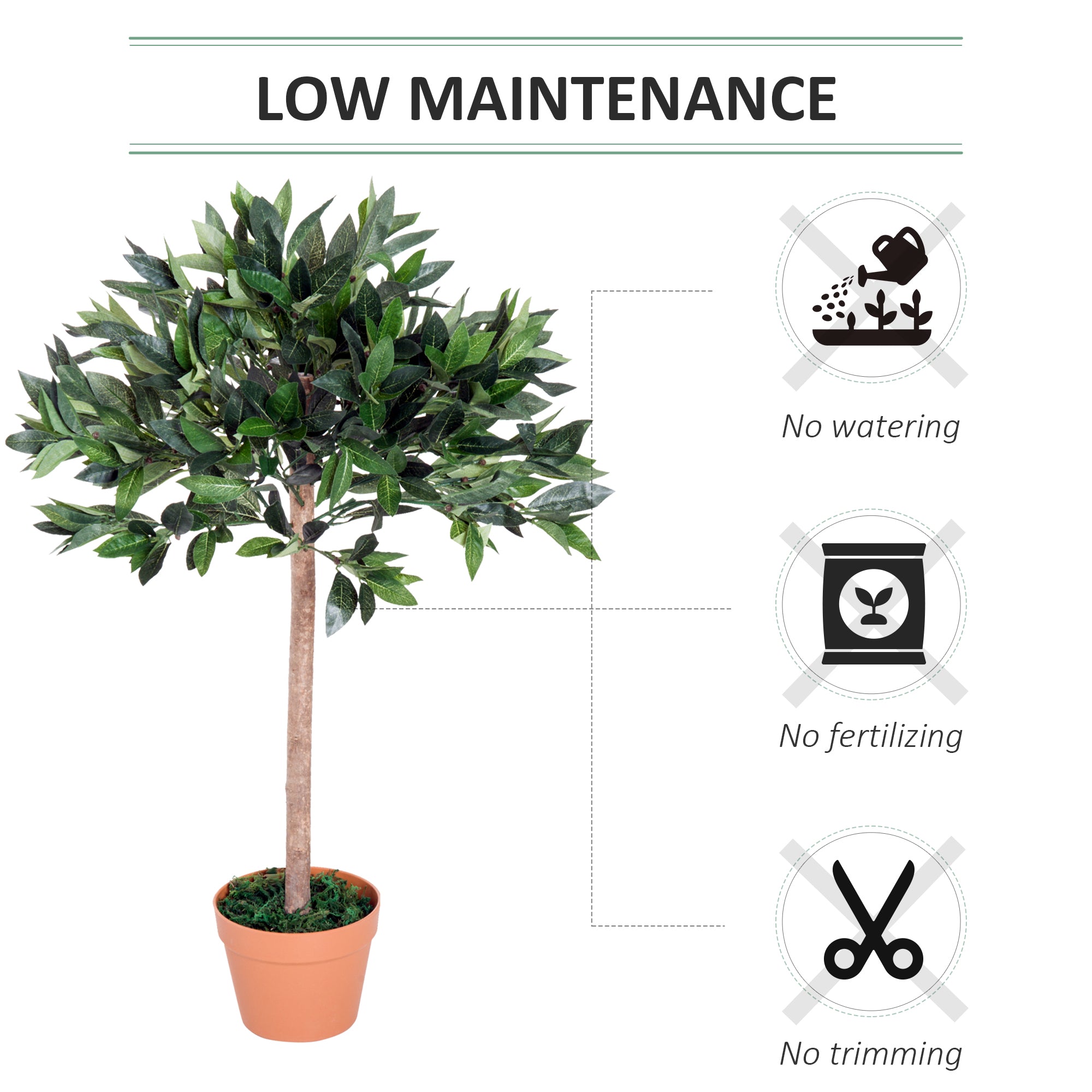 Outsunny 3ft Artificial Olive Tree Indoor Plant Greenery for Home Office Potted in An Orange Pot Set of 2