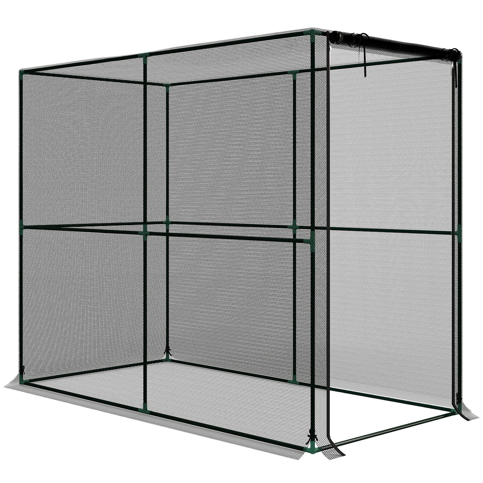 Outsunny Fruit Cage Bird Netting, Brassica Cage Plant Protection Tent with Zipped Door, Anti Bird, Insects, Small Animals, Black