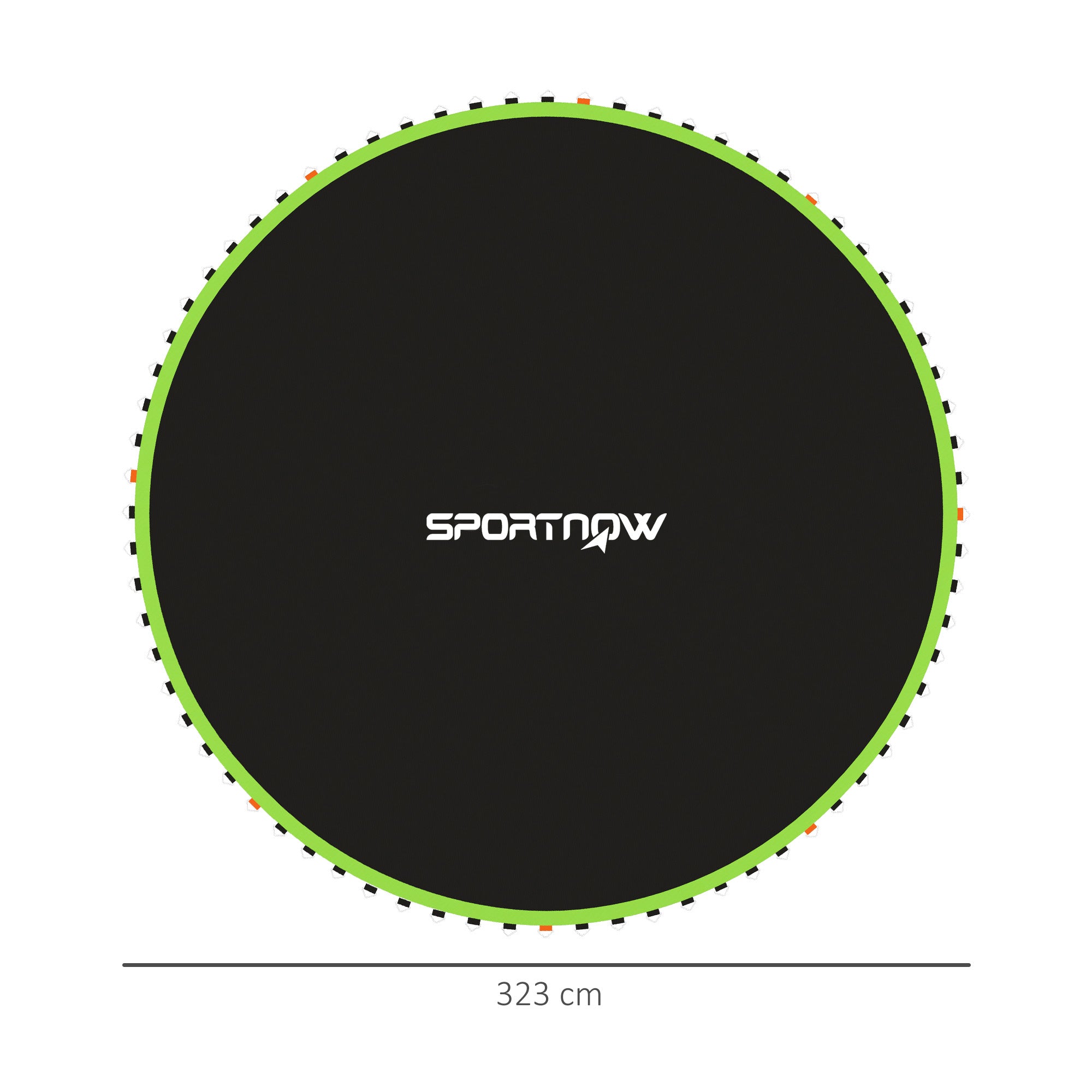 SPORTNOW Replacement Trampoline Mat with Spring Pull Tool, 72 V-Hooks, for 12ft Trampoline using 14cm Springs, Green