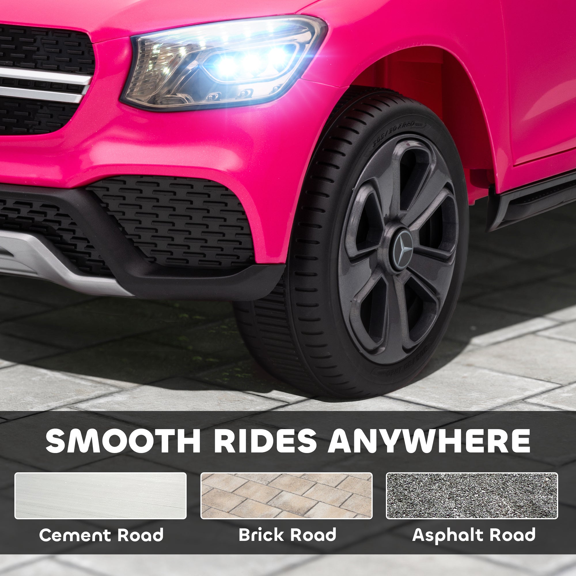 AIYAPLAY Mercedes-Benz GLC Licensed Kids Ride on Car with Remote Control, Soft Start, MP3, LED Headlights, Pink
