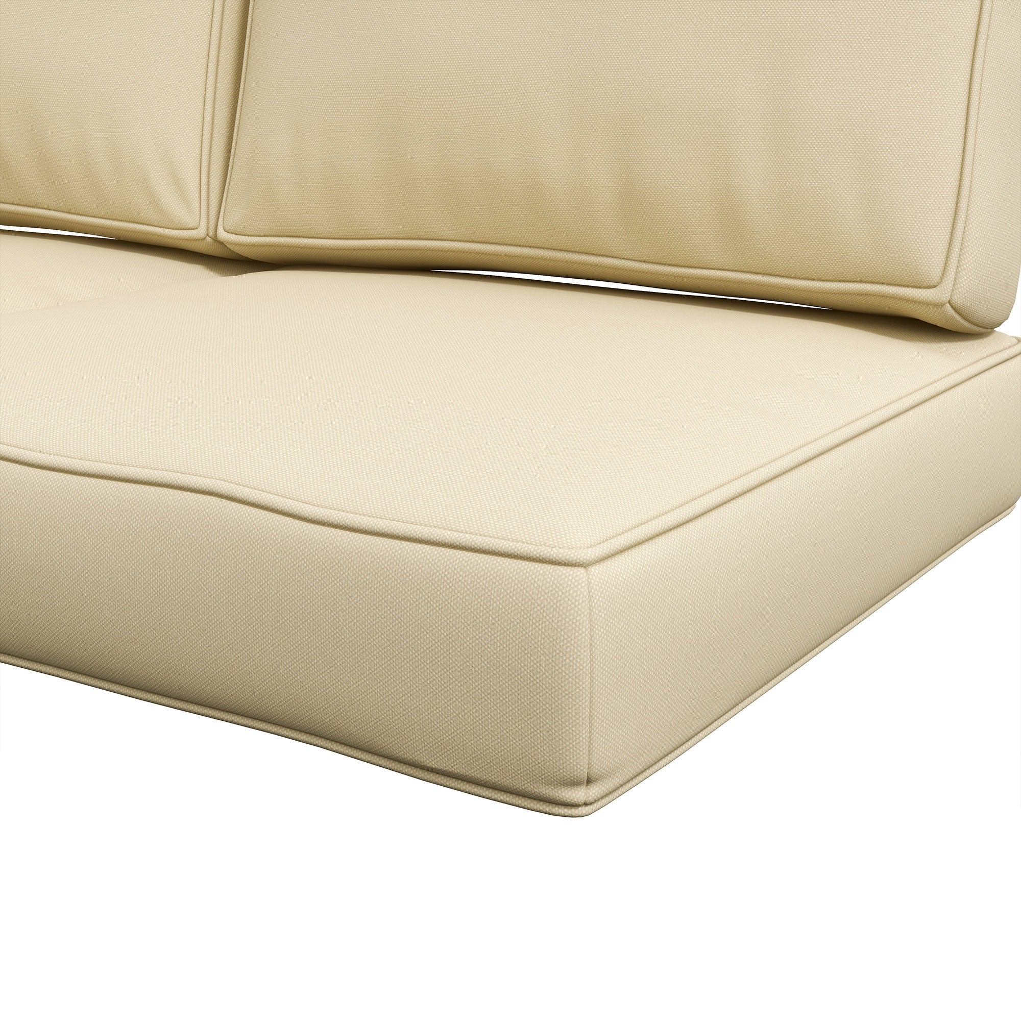 Outsunny 2 Seater Back and Seat Cushion Pillows Replacement, Patio Chair Cushions Set for Indoor Outdoor, Beige - North Peak Garden Furniture