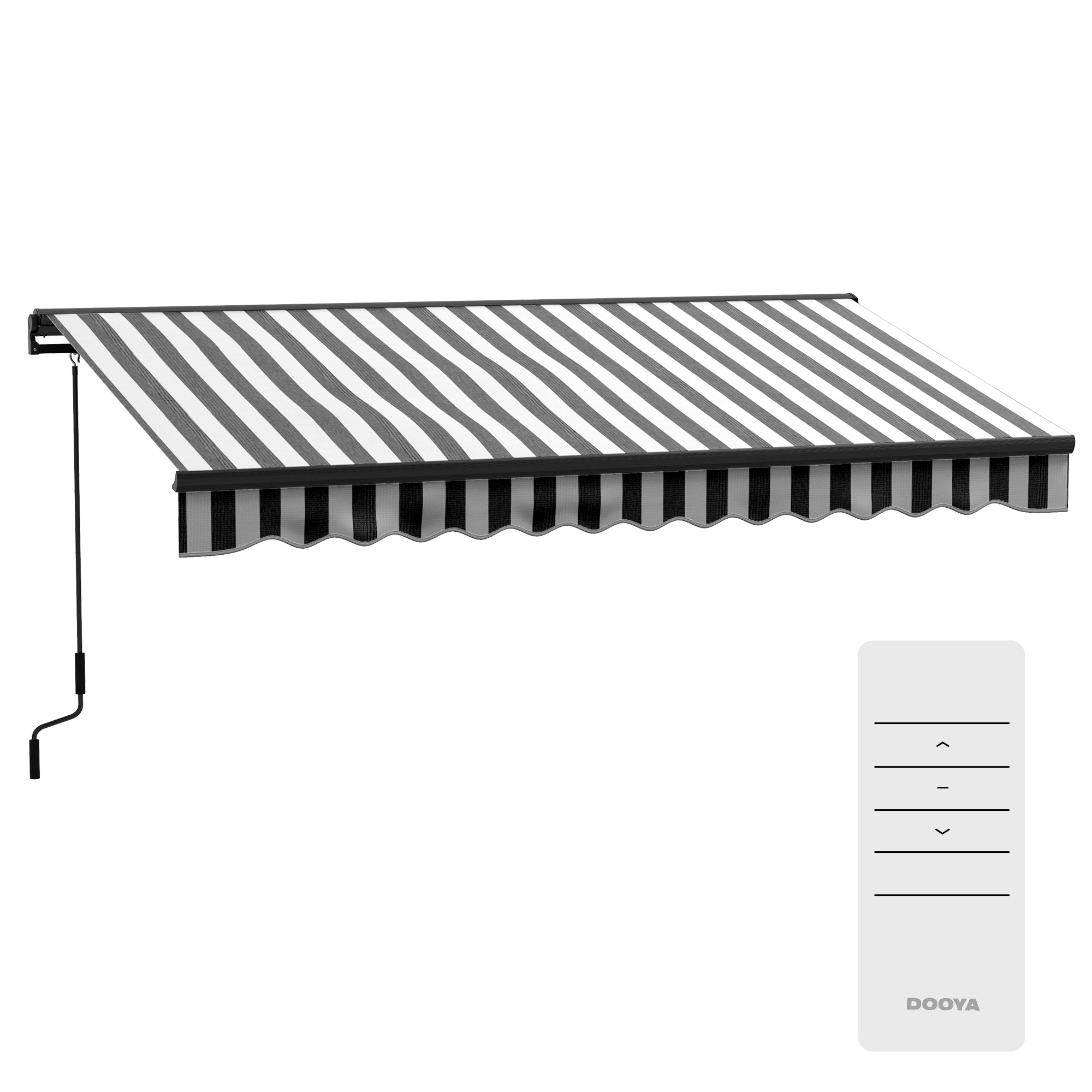 Outsunny 2.5 x 3.5m Aluminium Frame Electric Awning, with Remote - Grey/White - North Peak Garden Furniture