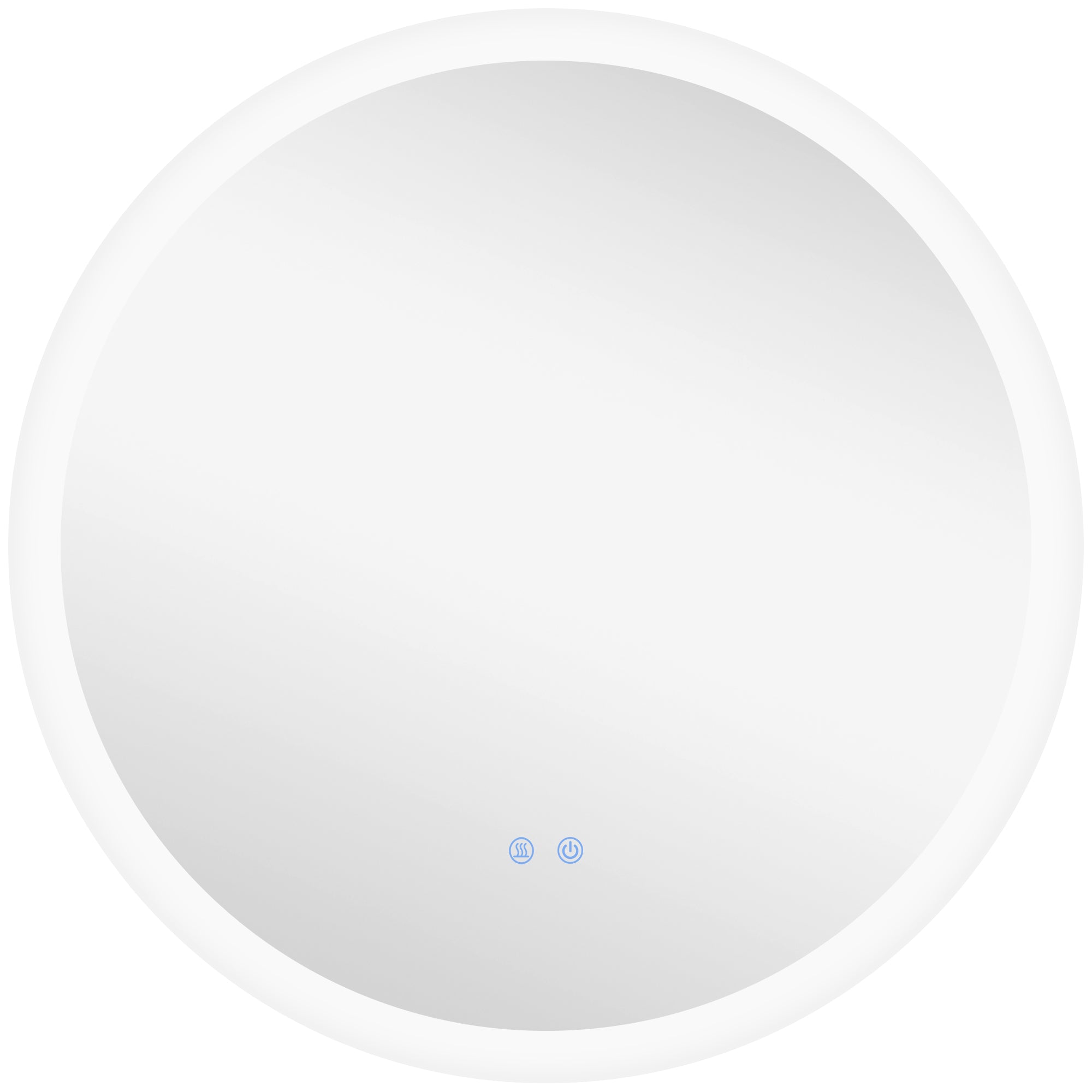 kleankin Round Bathroom Mirror with LED Lights, Wall-Mounted Dimmable Makeup Mirror with 3 Temperature Colours, Defogging Film, Memory Function, Hardwired, 70 x 70 cm - North Peak Garden Furniture