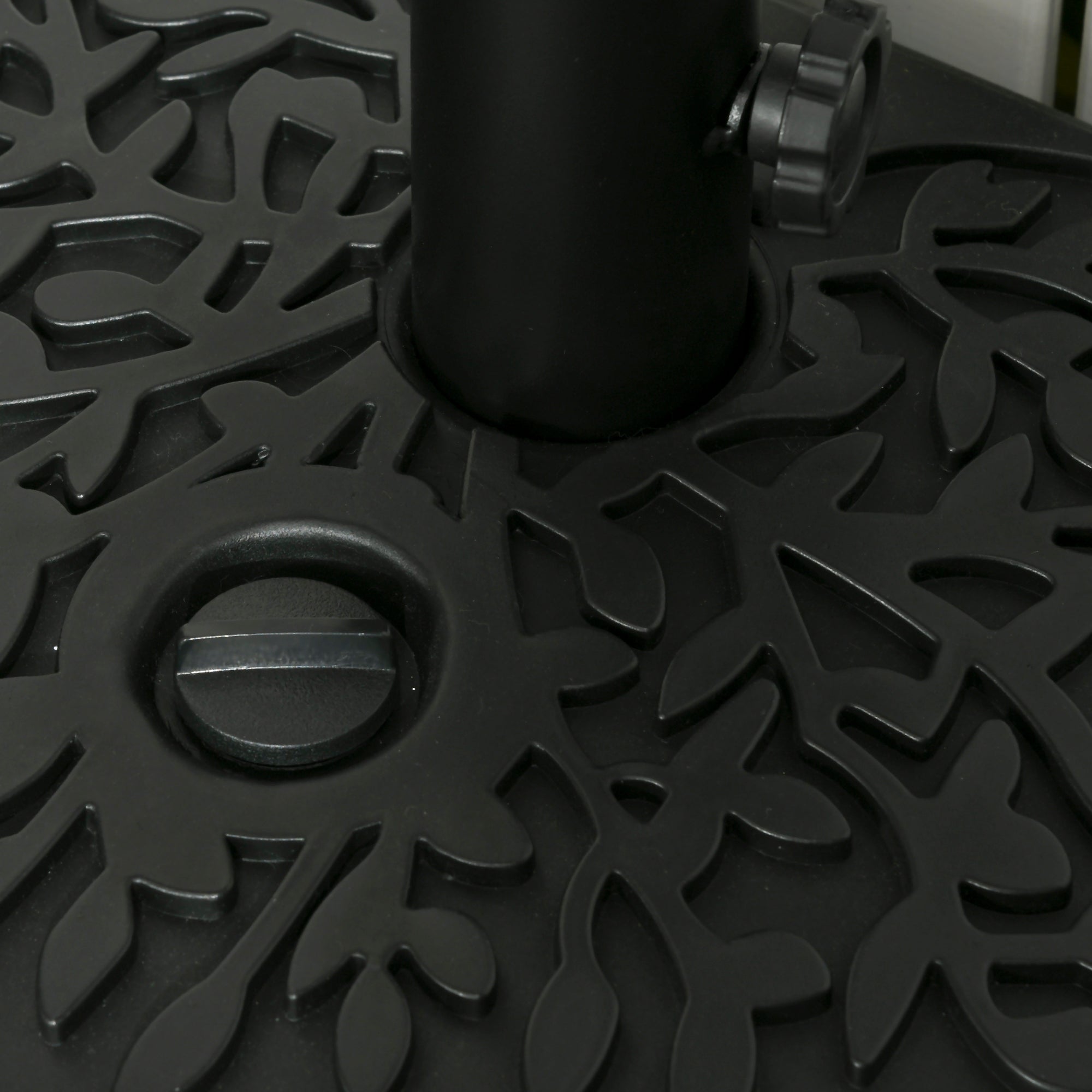 Outsunny Water/Sand Fillable Half Parasol Umbrella Base - Black - North Peak Garden Furniture