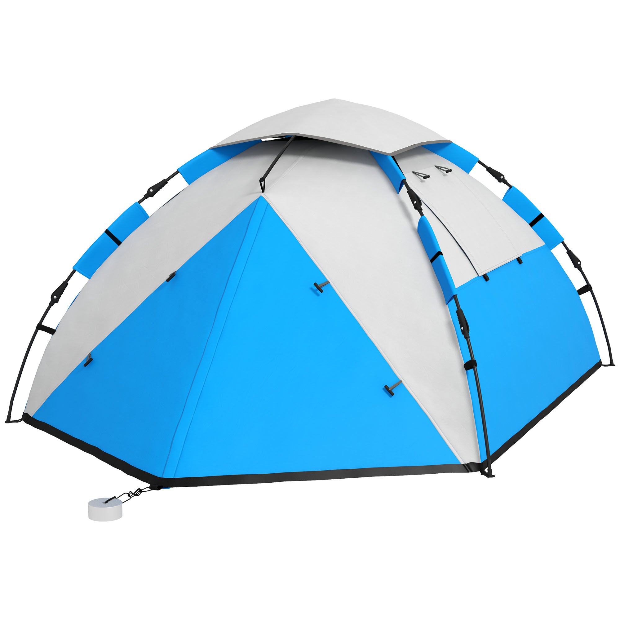 Outsunny Two-Man One Room Camping Tent, with Accessories - Blue