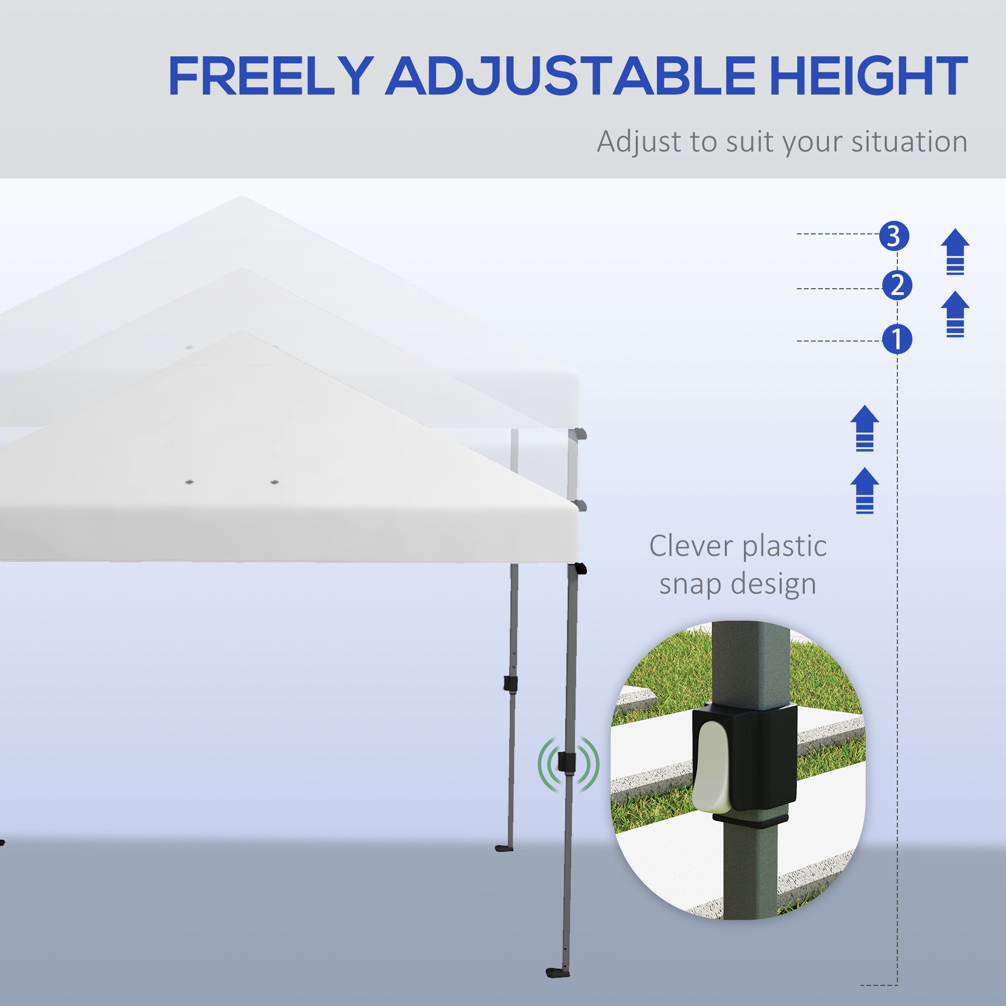 Outsunny 3 x 3m Pop-Up Gazebo, with Accessories - White