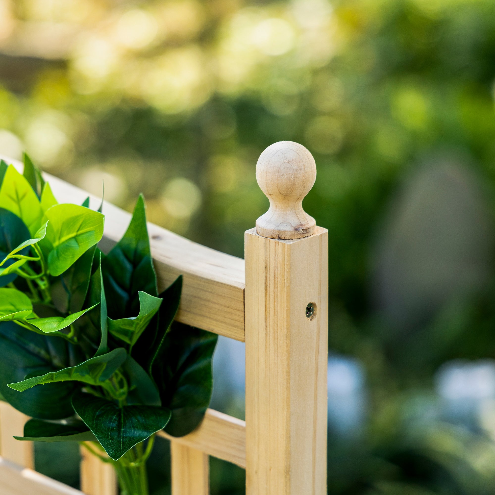 Outsunny Garden Planters with Trellis for Climbing Vines, Wood Raised Beds for Garden, Flower Pot, Indoor Outdoor, Natural - North Peak Garden Furniture