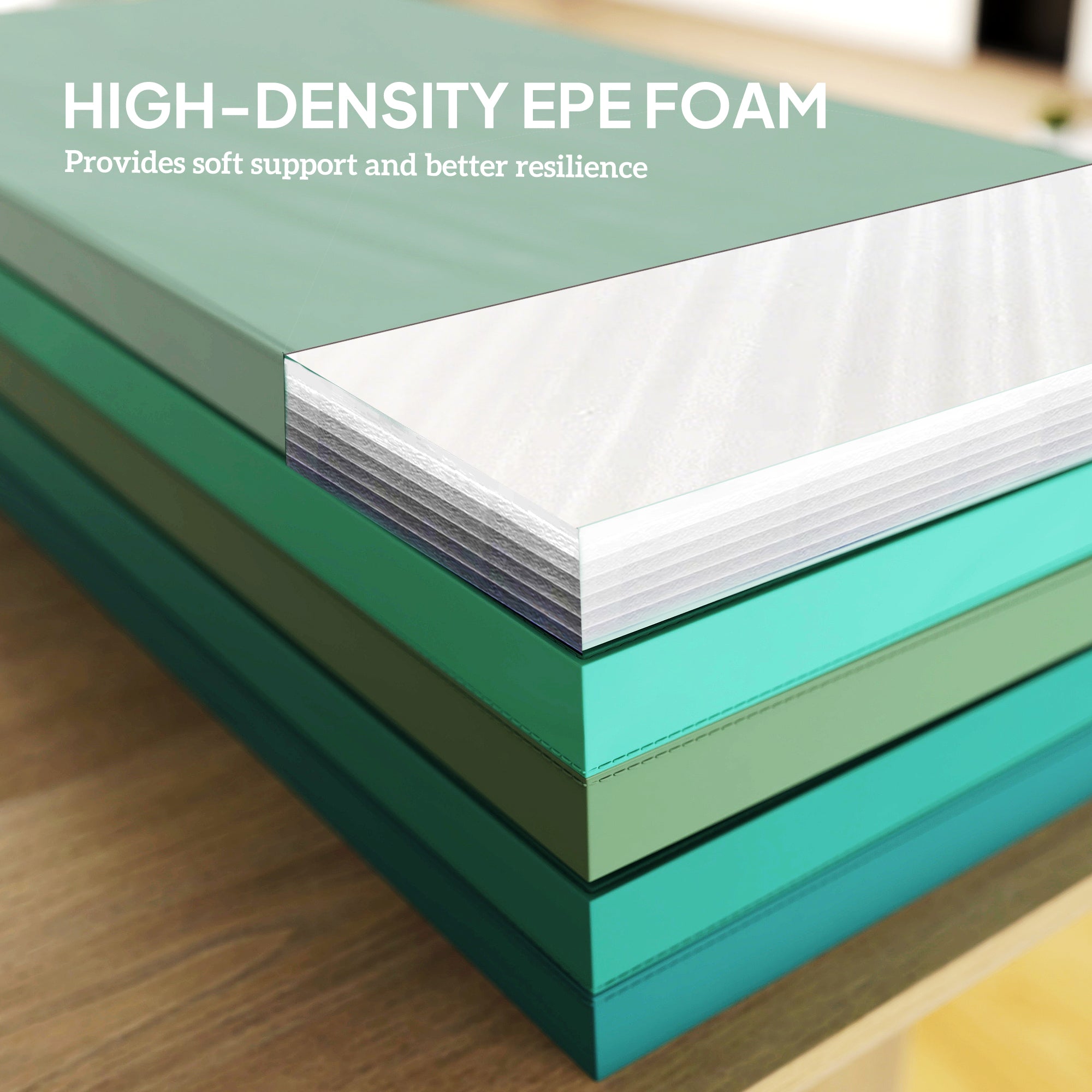 SPORTNOW 6FT Foldable Gymnastics Mat, Crash Exercise Pad, 3.2 cm Thick  Workout Mat with Handles for Home Training, Mixed Green