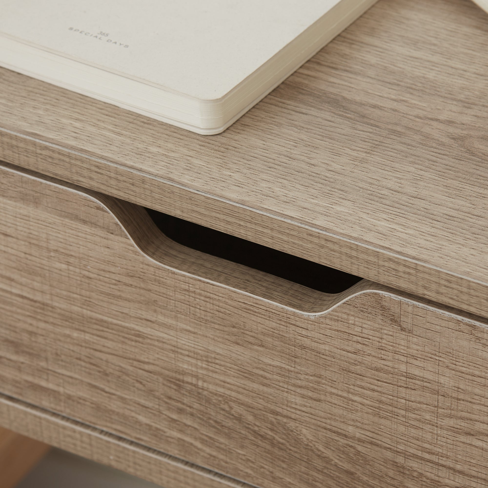 HOMCOM Floating Nightstand Set of 2 Wall Mounted Bedside Table with Storage Drawer for Bedroom, Natural - North Peak Garden Furniture
