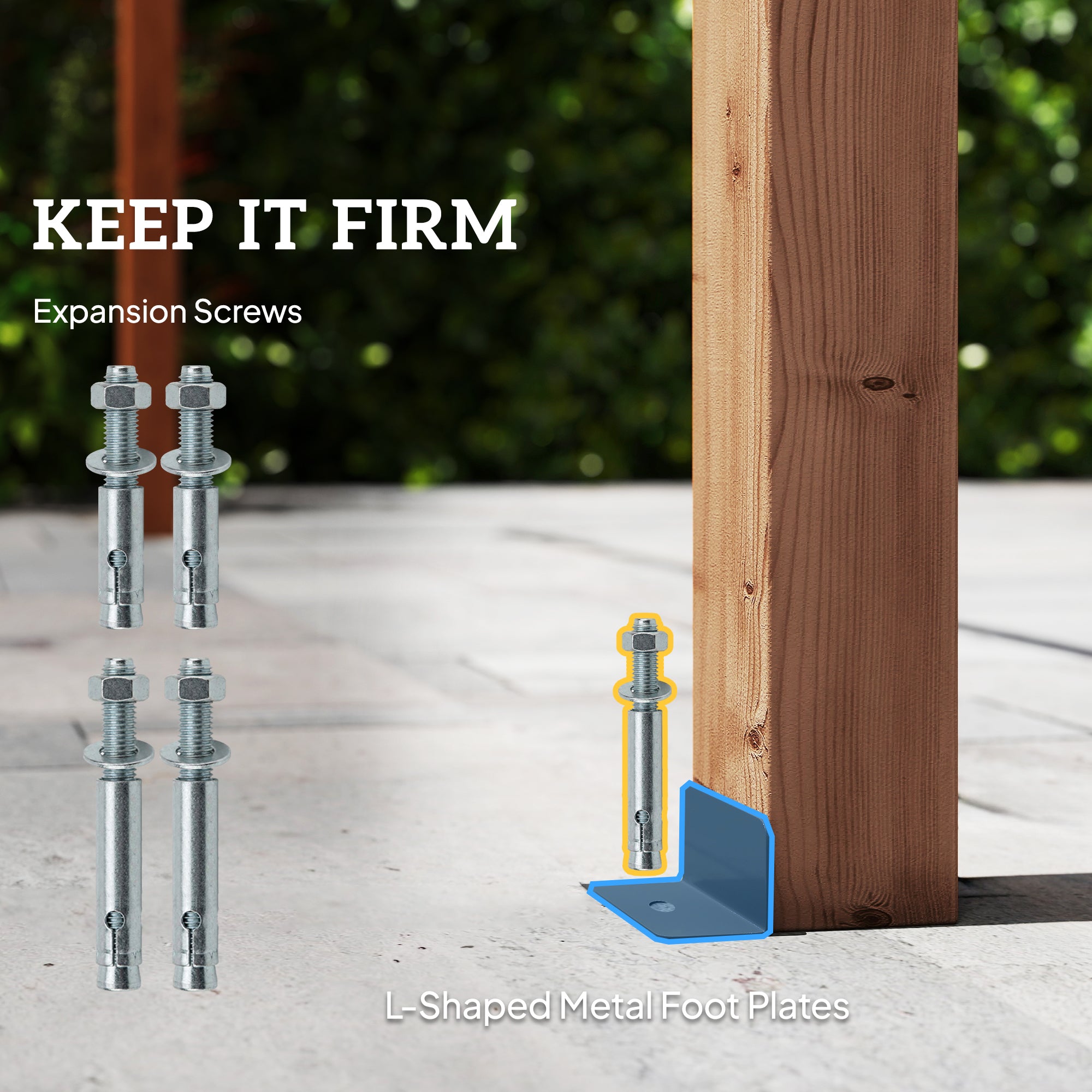 Outsunny 3 x 3 m Wooden Pergola Kit, Garden Pergola Gazebo Grape Trellis with Triangle Supports, 5 Beams, Maple Wood-effect