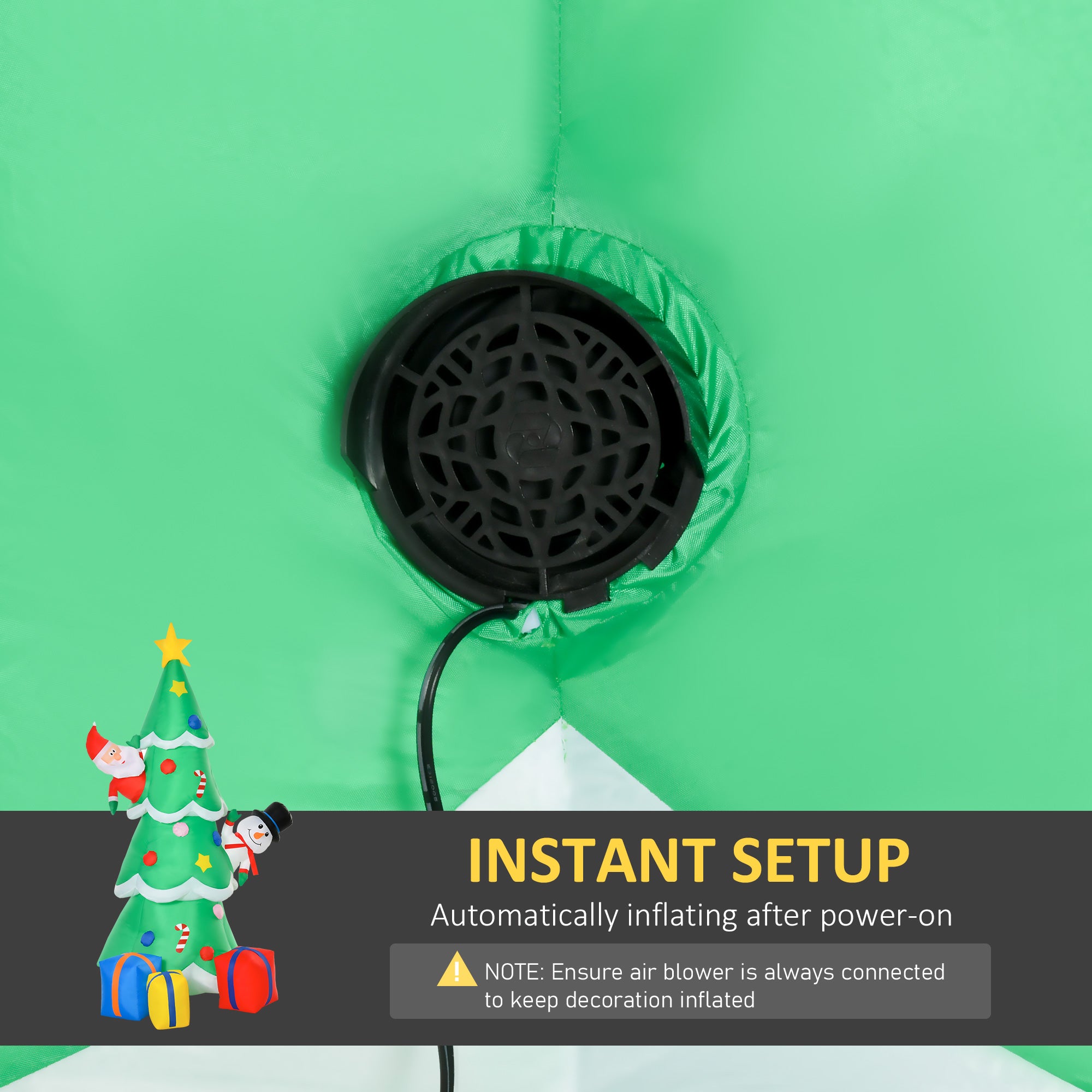 HOMCOM 7FT Christmas Inflatable Tree LED Lighted for Indoor Outdoor Decoration - North Peak Garden Furniture
