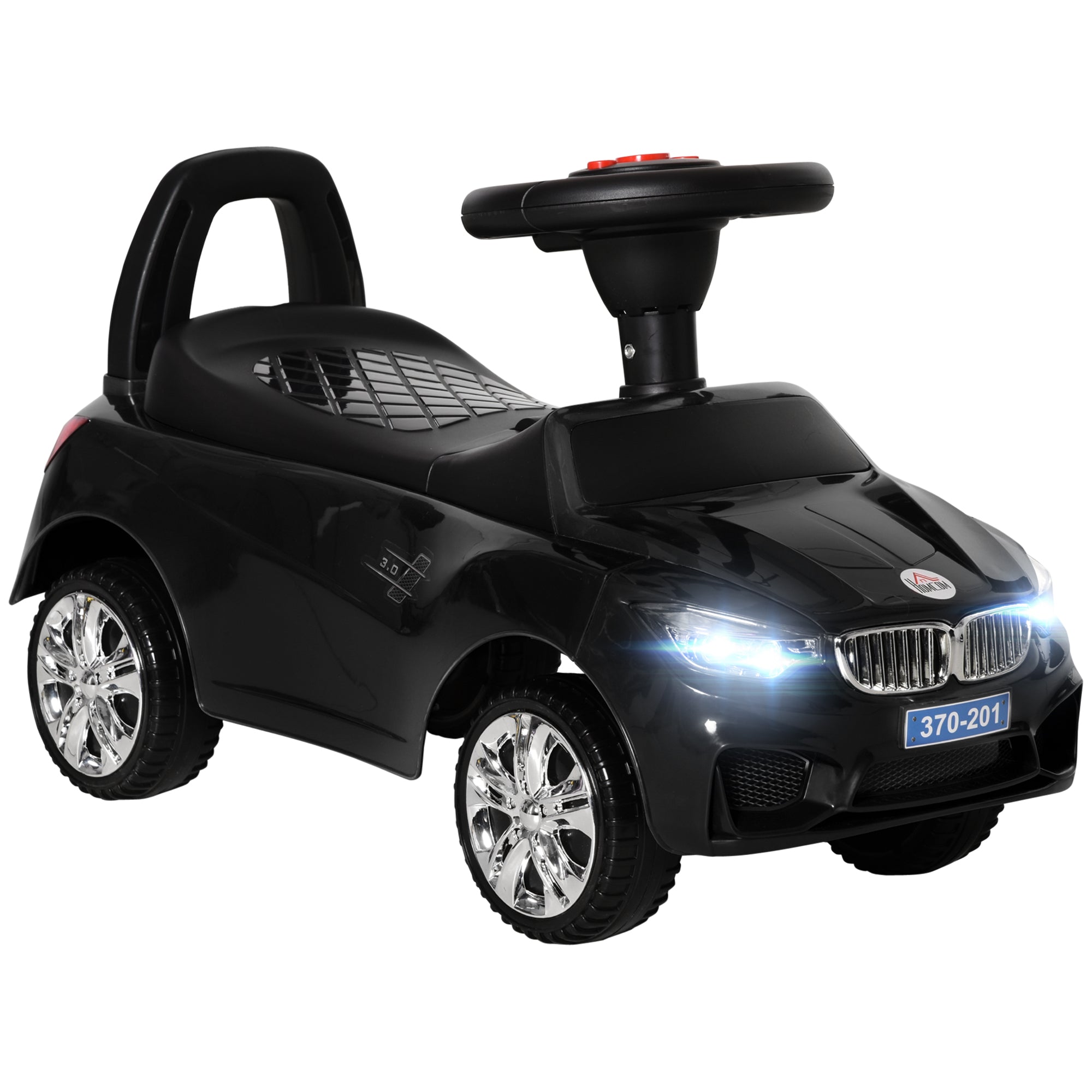 HOMCOM Ride on Car Baby Toddler Walker Foot to Floor Sliding Car Slider Black - North Peak Garden Furniture