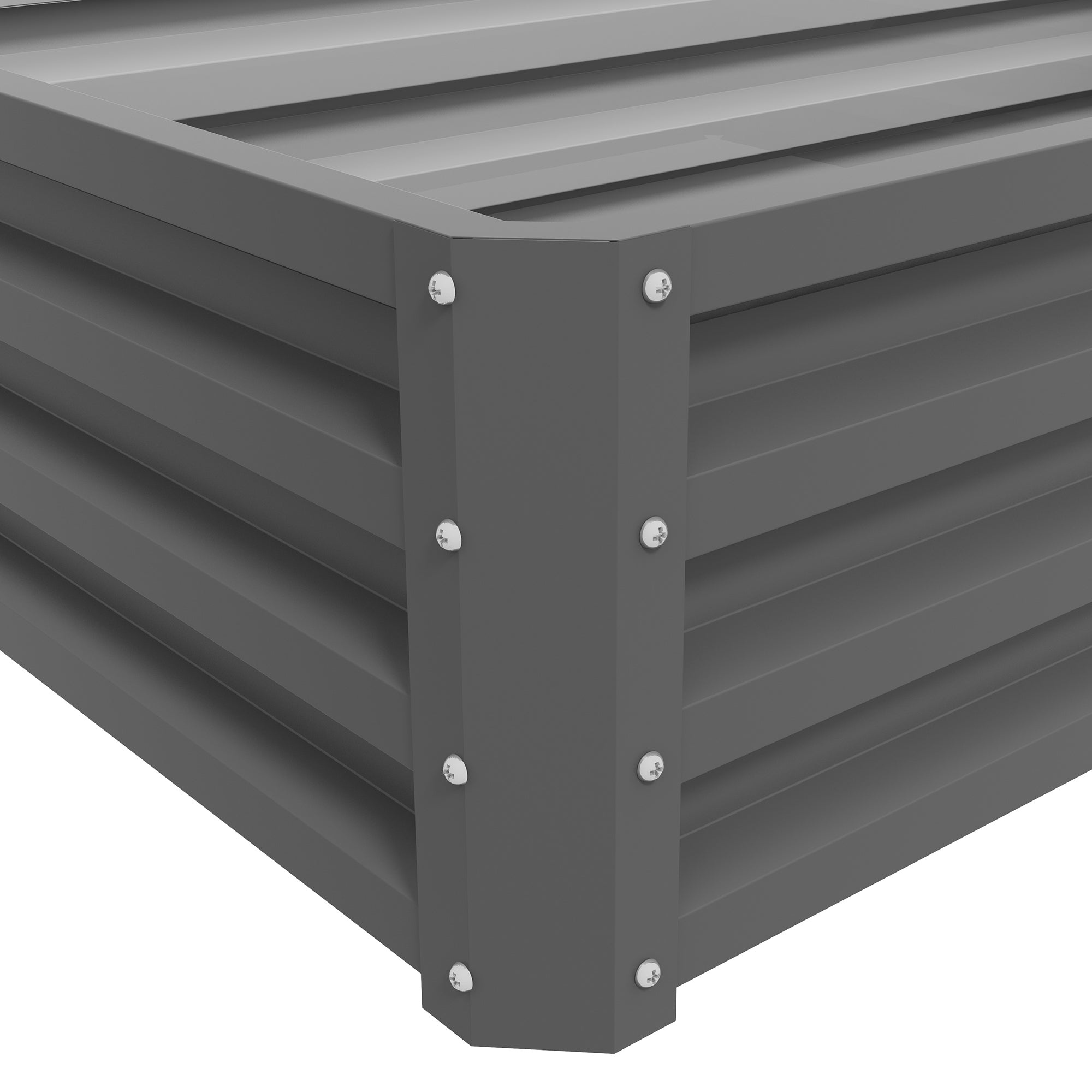 Outsunny Raised Beds for Garden, Galvanised Outdoor Planters for Herbs and Vegetables, for Patio, Garden, Balcony, Light Grey - North Peak Garden Furniture
