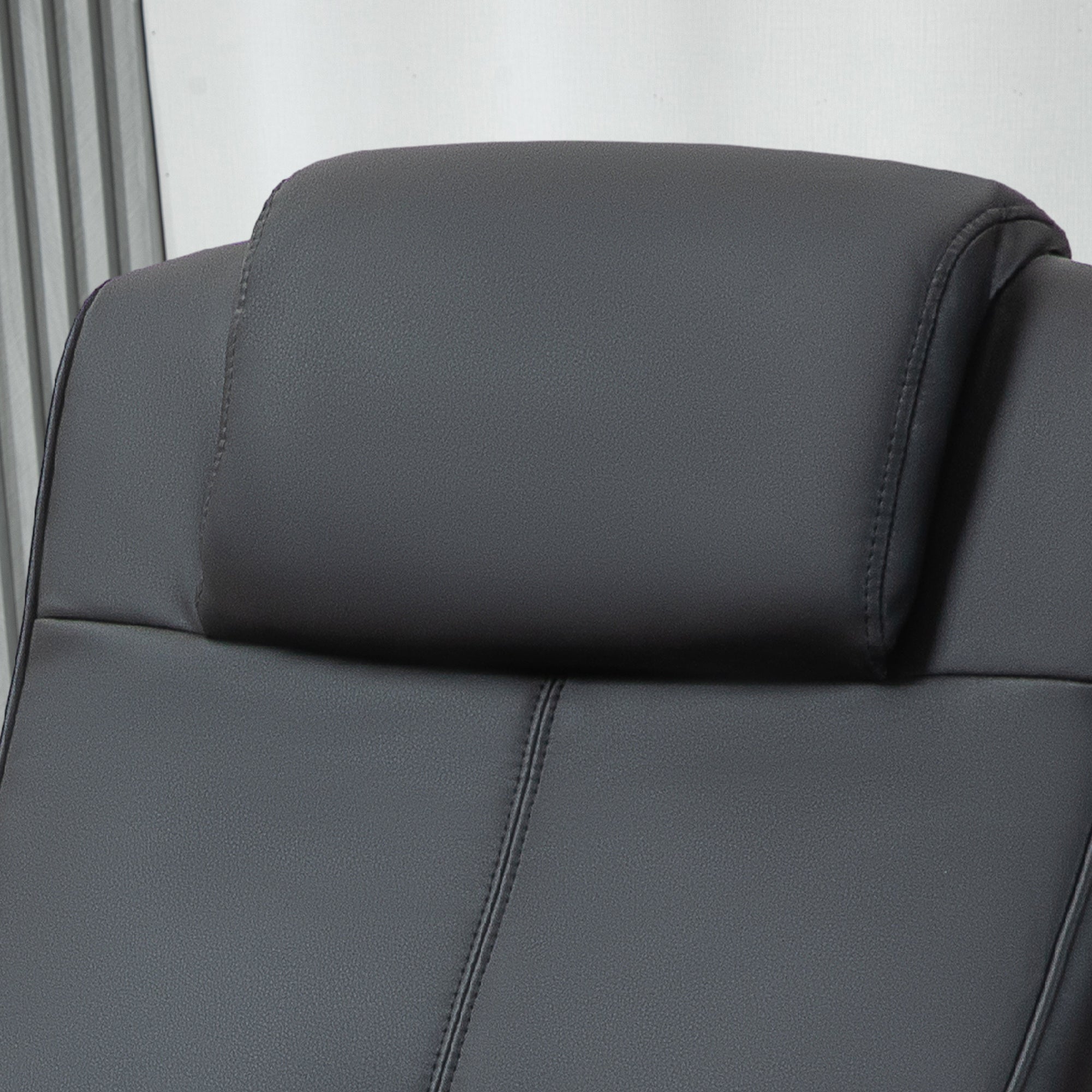 HOMCOM Faux Leather Reclining Chair and Footstool - Black - North Peak Garden Furniture