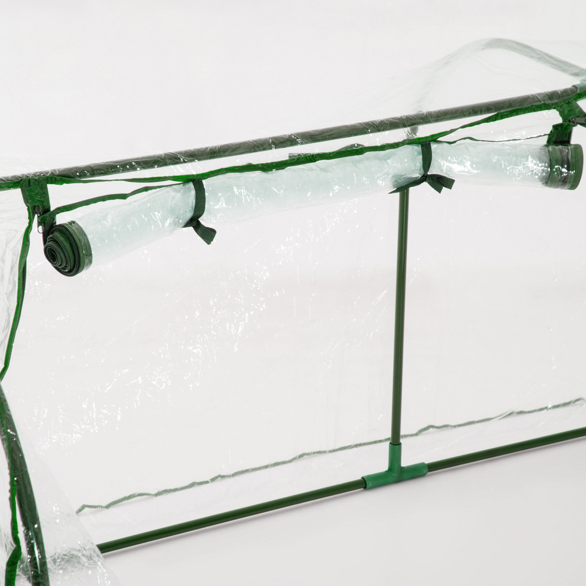 Outsunny Tunnel Greenhouse Green Grow House for Garden Outdoor, Steel Frame, PE Cover, Transparent, 200 x 100 x 80cm - North Peak Garden Furniture