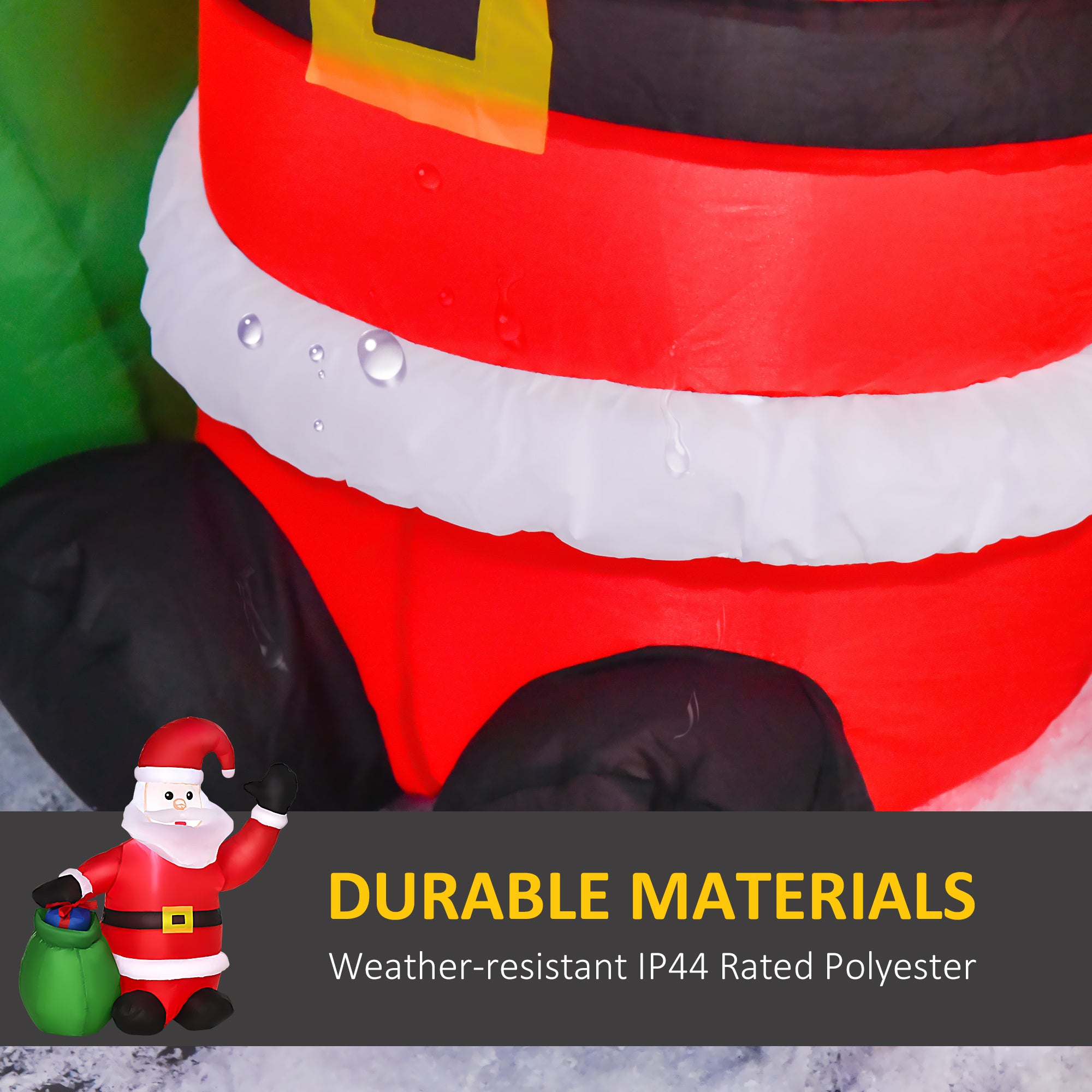 HOMCOM Inflatable Blow up Christmas Santa Claus 4ft LED Yard Holiday Decoration - North Peak Garden Furniture