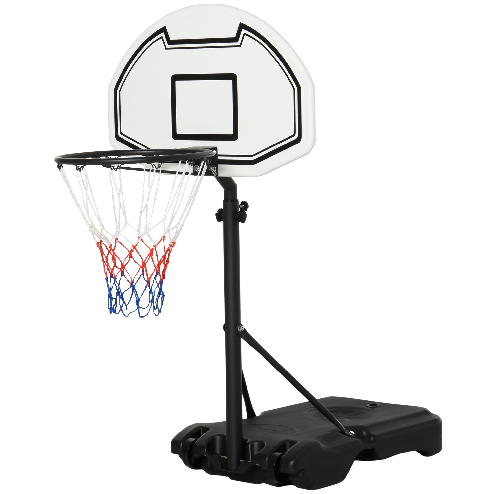 HOMCOM Portable Basketball Stand 94-123cm Basket Height Adjustable Hoop For Adults Suitable for Pool Side