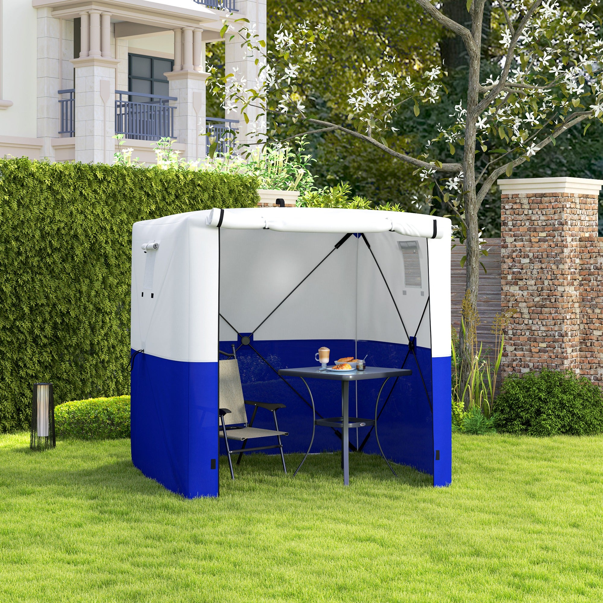 Outsunny 2 x 2m Pop-Up Gazebo, with Accessories - Dark Blue - North Peak Garden Furniture