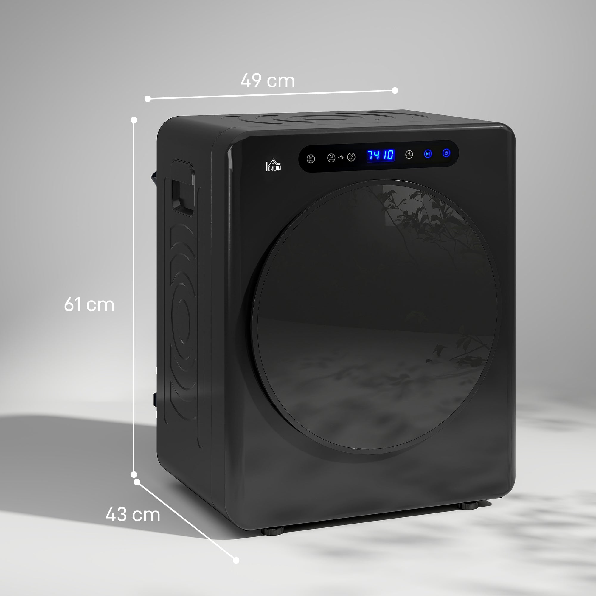 HOMCOM 4kg Compact 40-60℃  Tumble Dryer - Black