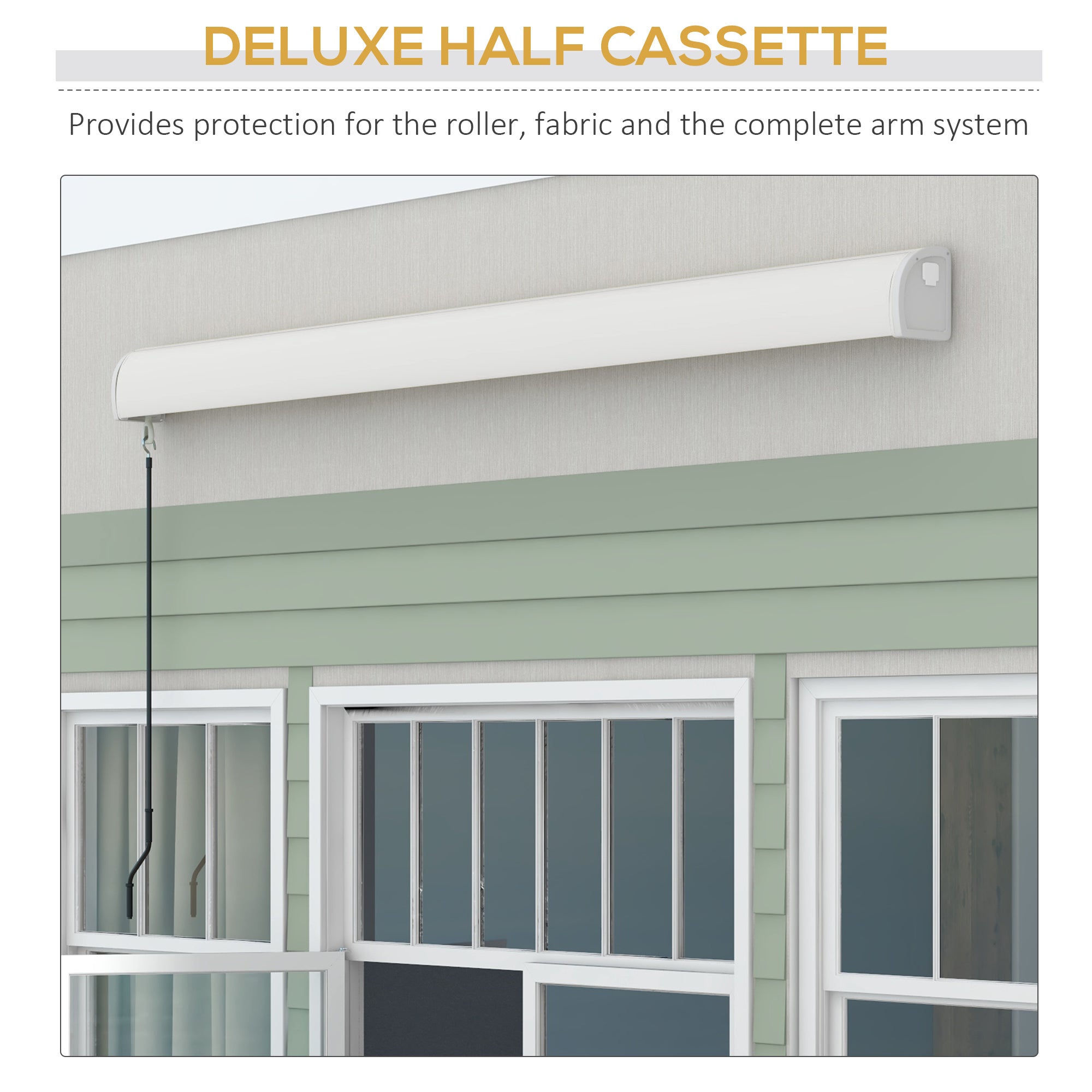 Outsunny 2.5 x 3m Electric Cassette Awning, with Remote - Grey - North Peak Garden Furniture