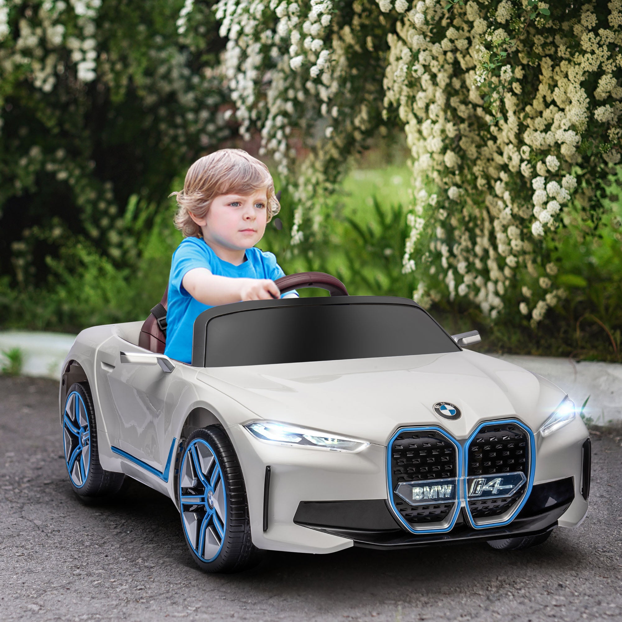 HOMCOM BMW i4 Licensed 12V Kids Electric Ride-On Car - North Peak Garden Furniture
