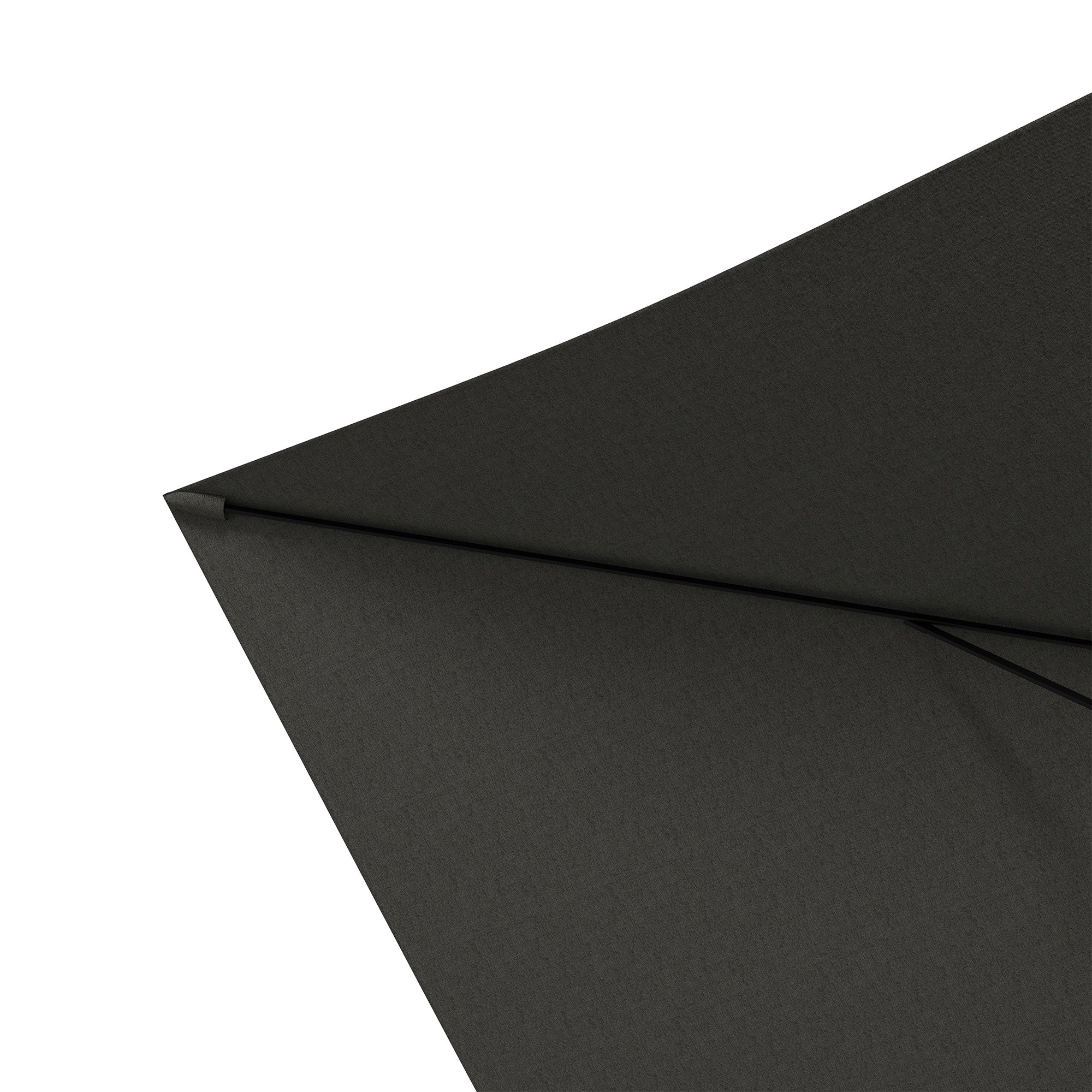 Outsunny 2 x 3(m) Garden Parasol Umbrella, Rectangular Outdoor Market Umbrella Sun Shade with Crank & Push Button Tilt, 6 Ribs, Aluminium Pole, Dark Grey - North Peak Garden Furniture