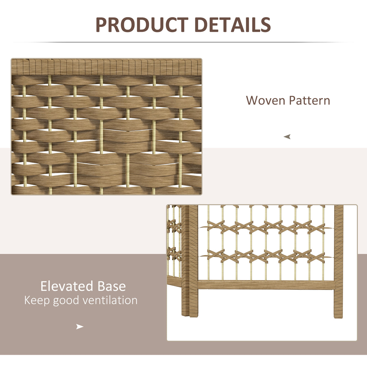 HOMCOM 4 Panel Folding Room Divider, Privacy Screen, Paravent Partition Separator for Living Room, Bedroom, Natural