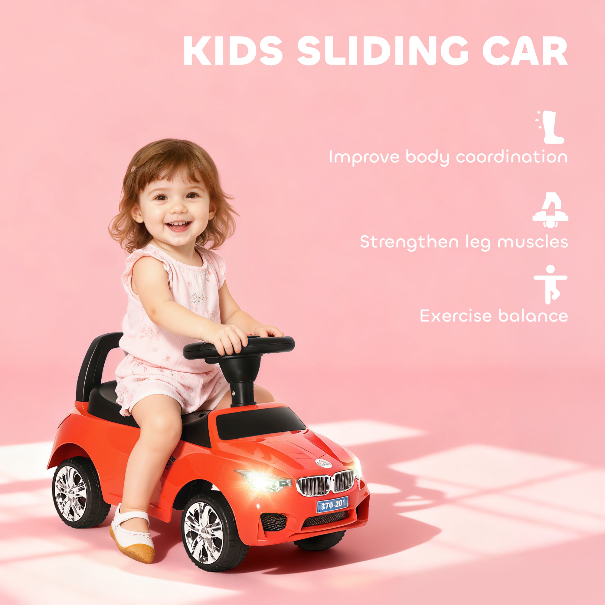HOMCOM Ride on Car Baby Toddler Walker Foot to Floor Sliding Car Slider Red
