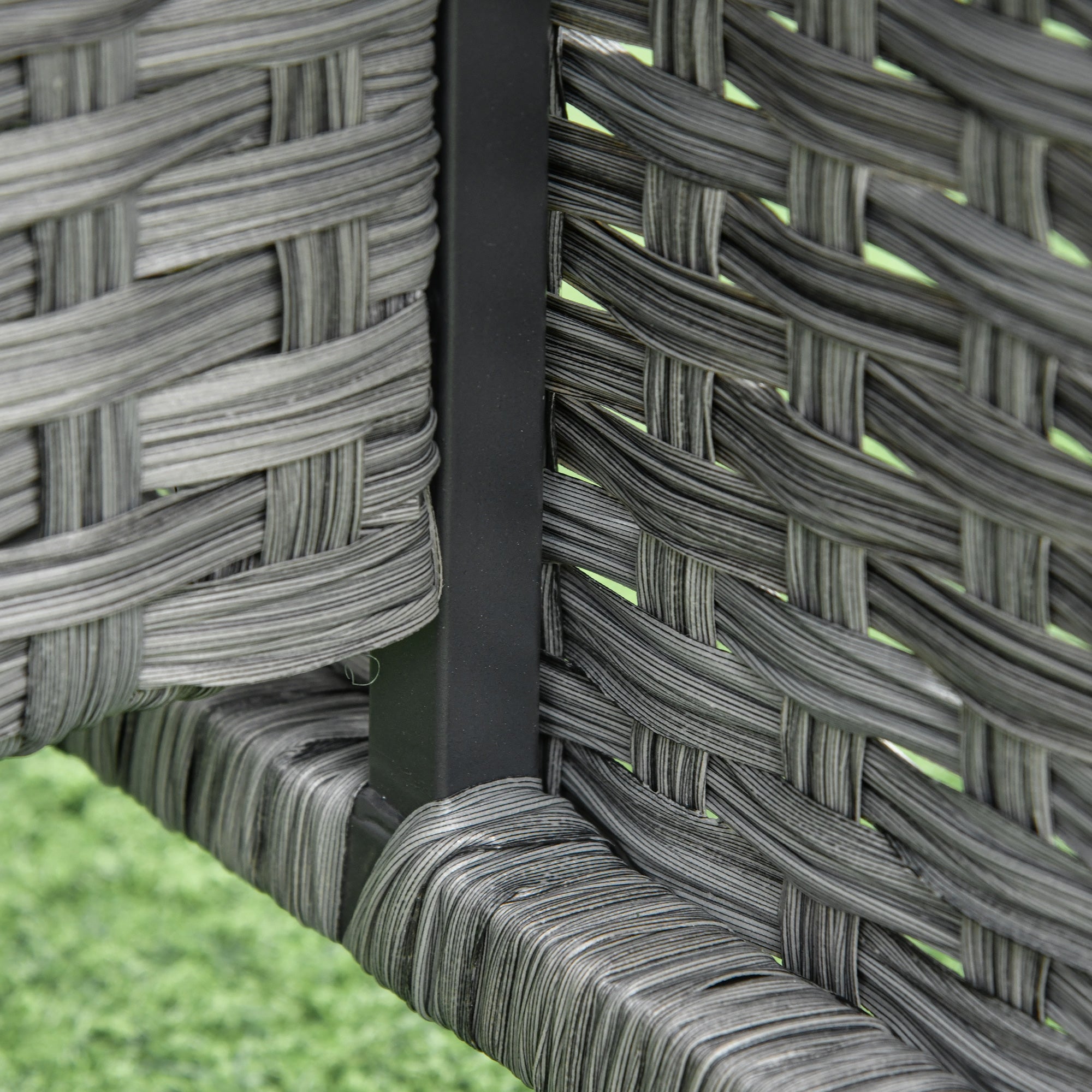 Outsunny 6 Pieces Outdoor Patio Rattan Dining Table Sets Bonzer All Weather PE Wicker Sofa Furniture Set for Backyard Garden w/ Cushions Grey - North Peak Garden Furniture