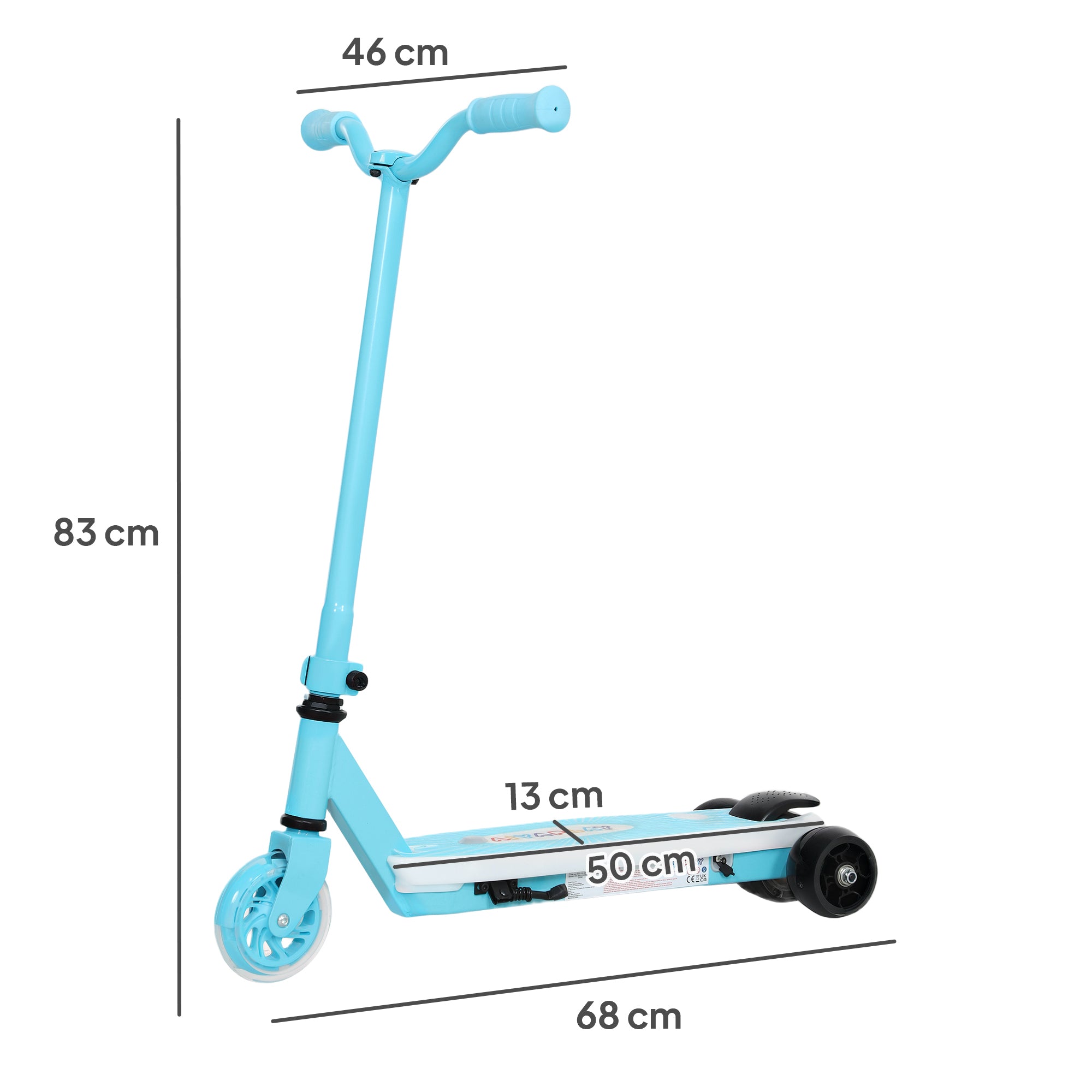 AIYAPLAY Electric Scooter for Kids Ages 4-7, with Auxiliary Rear Wheels, Flashing LED Light and Electric Brake, Kids Electric Scooter for Boys Girls, 6 KM/H & 8 KM, Blue - North Peak Garden Furniture