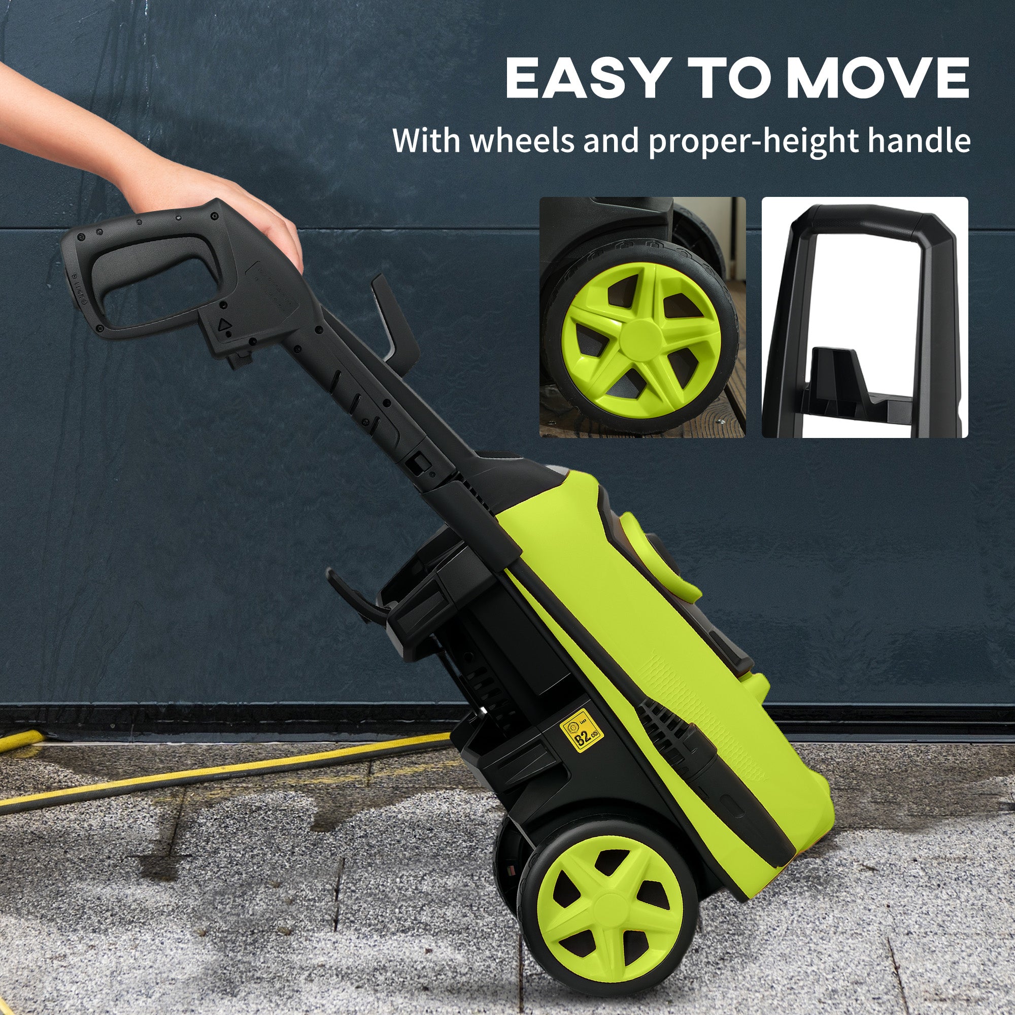 DURHAND 1800W High Pressure Washer, 150 Bar Pressure, 510 L/h Flow, High-Performance Portable Power Washer Jet Wash Cleaner with 6M Hose, Snow Foam Bottle for Garden, Car, Furniture, Green - North Peak Garden Furniture