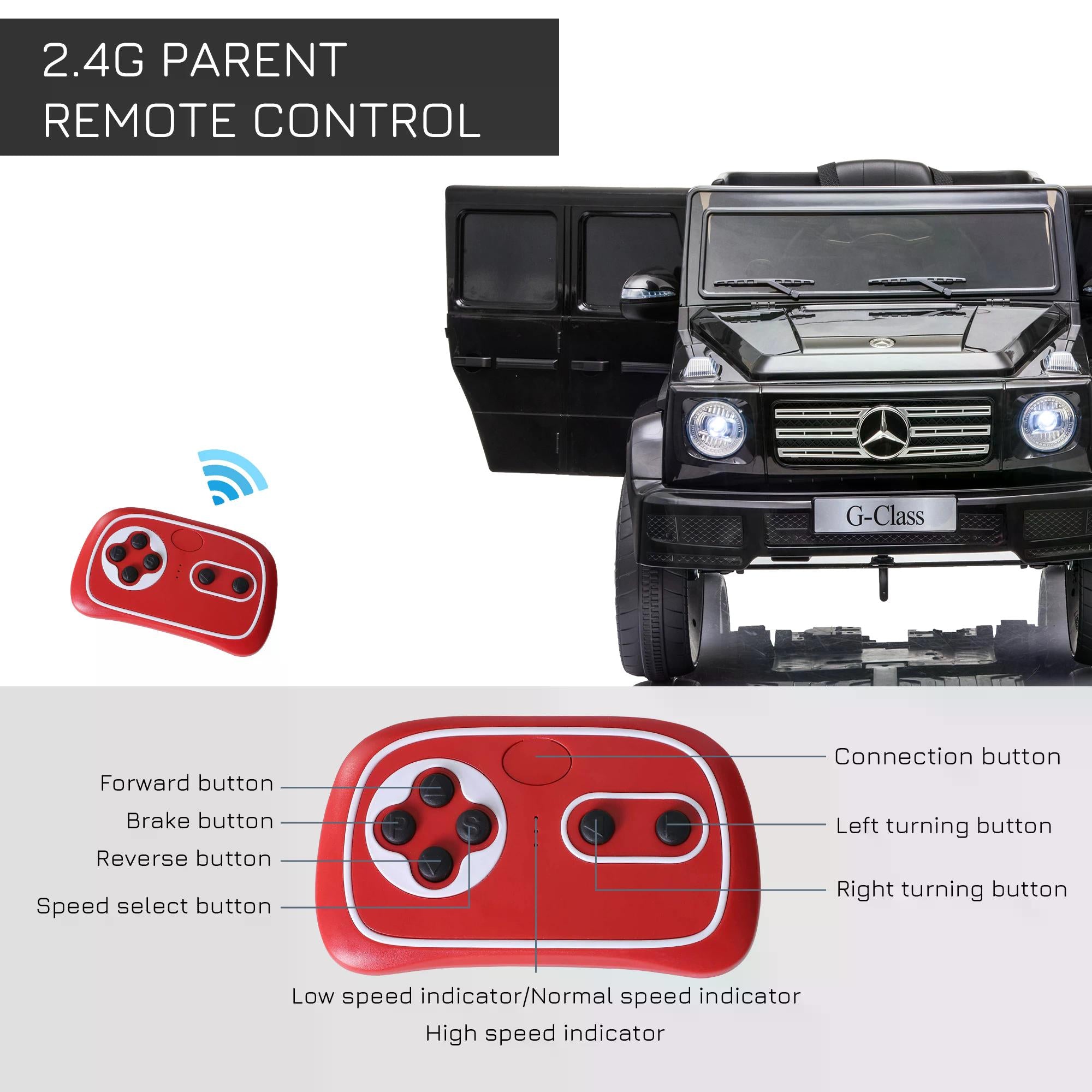 HOMCOM Mercedes Benz G500 12V Kids Electric Ride On Car Toy w/ Remote Control